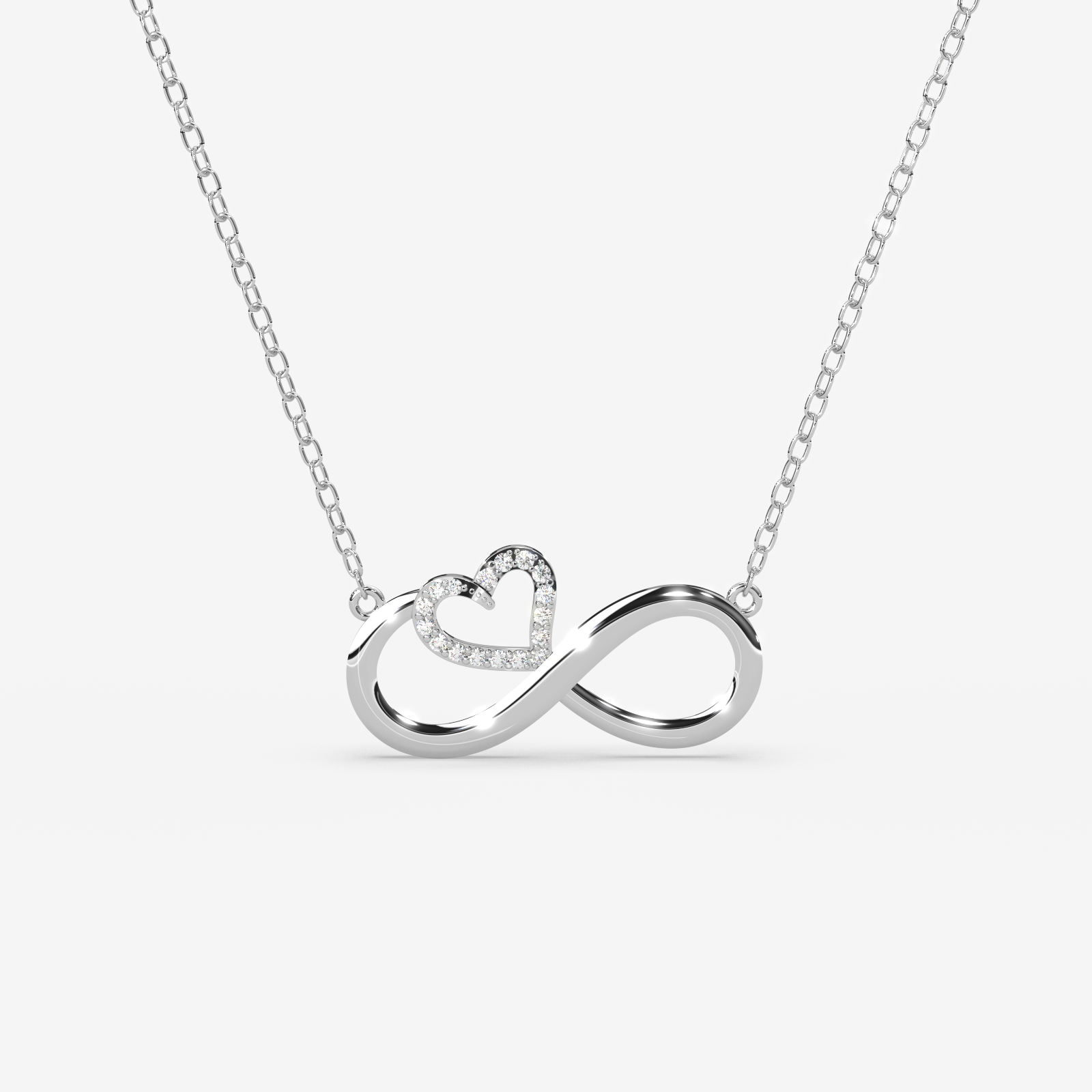 18K Gold Diamond Infinity Heart Necklace - Eternal Love Pendant