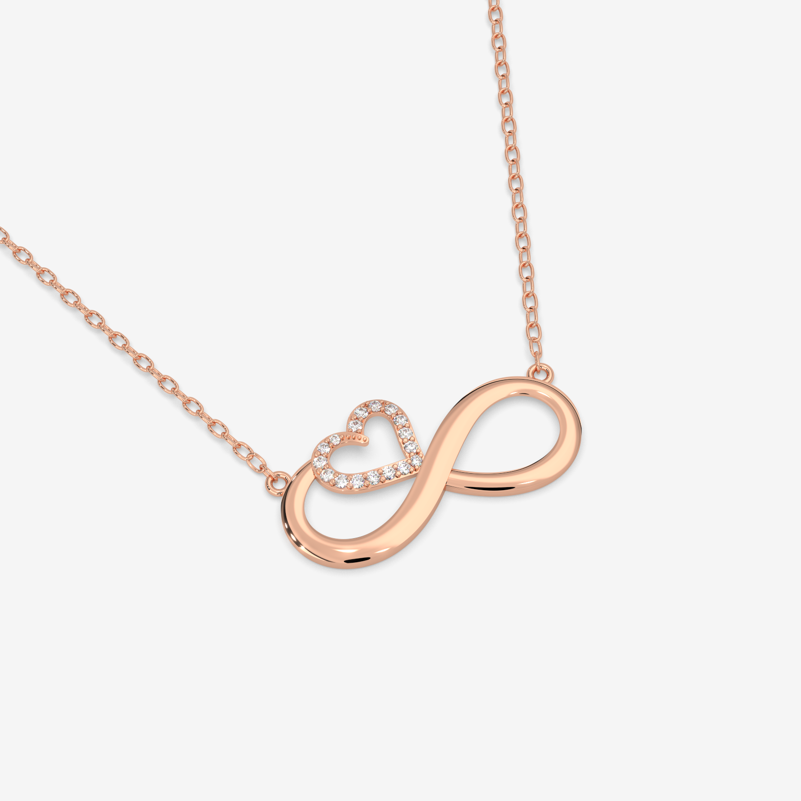 18K Gold Diamond Infinity Heart Necklace - Eternal Love Pendant