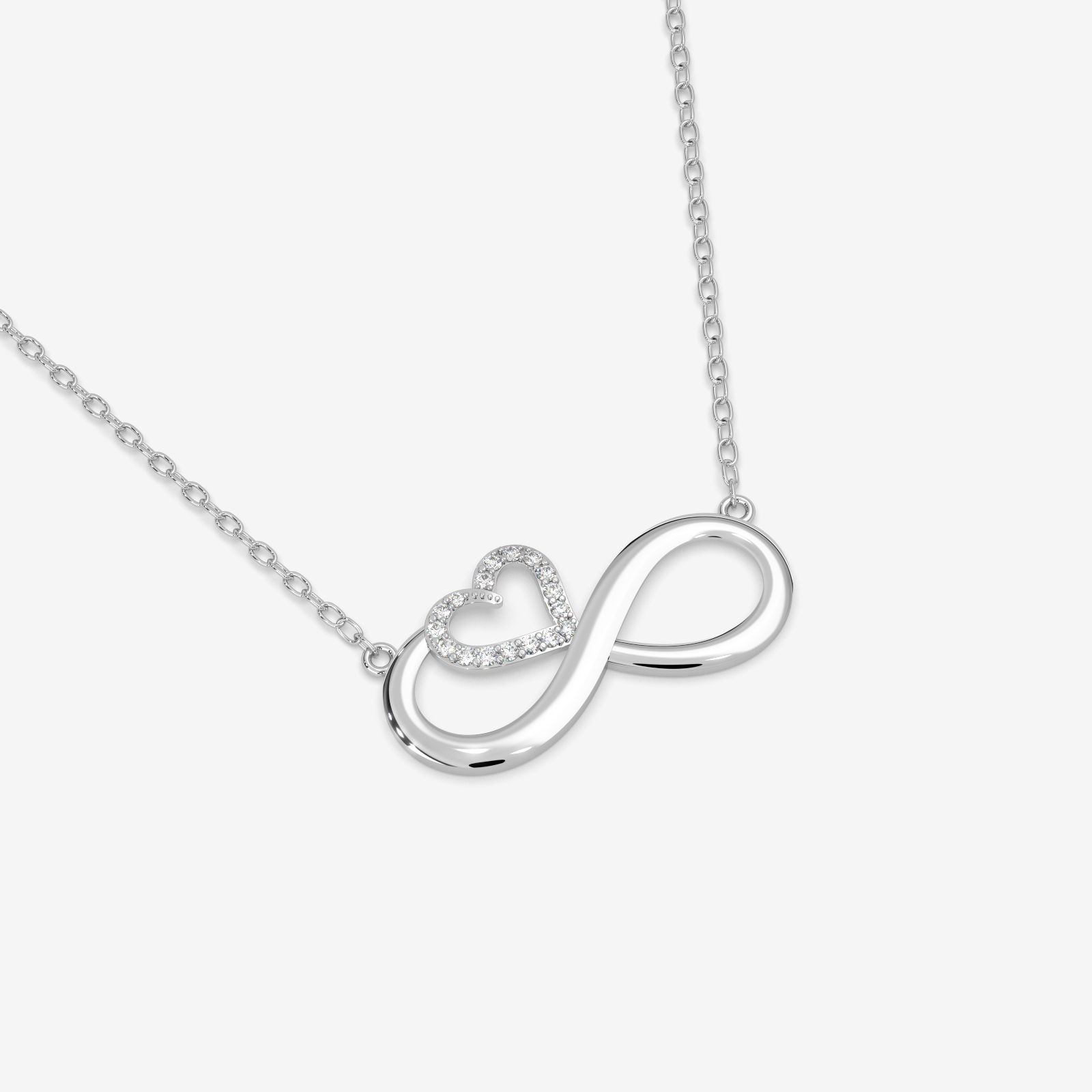 18K Gold Diamond Infinity Heart Necklace - Eternal Love Pendant