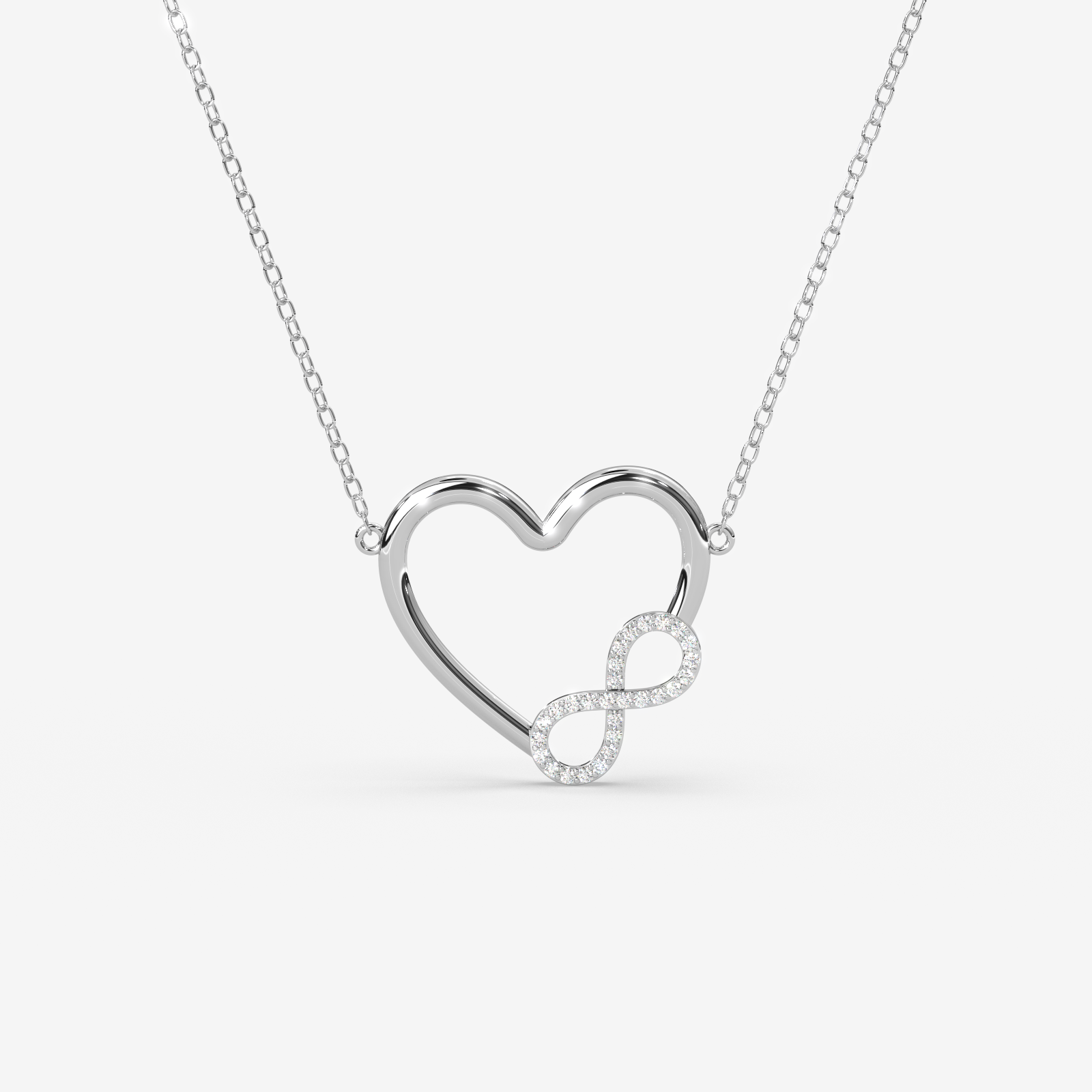 18K Gold Diamond Accent Infinity Heart Necklace - Eternal Love Pendant