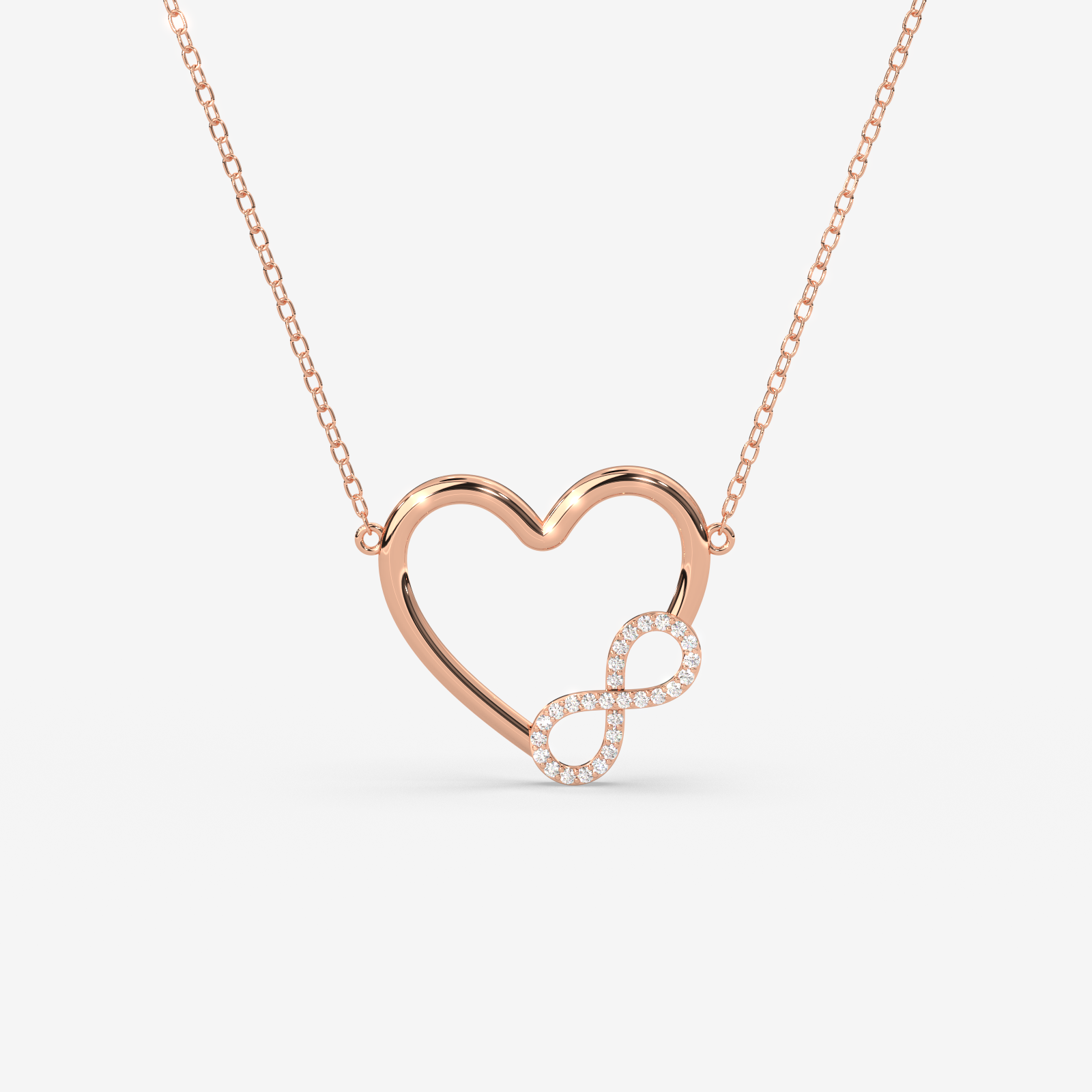 18K Gold Diamond Accent Infinity Heart Necklace - Eternal Love Pendant