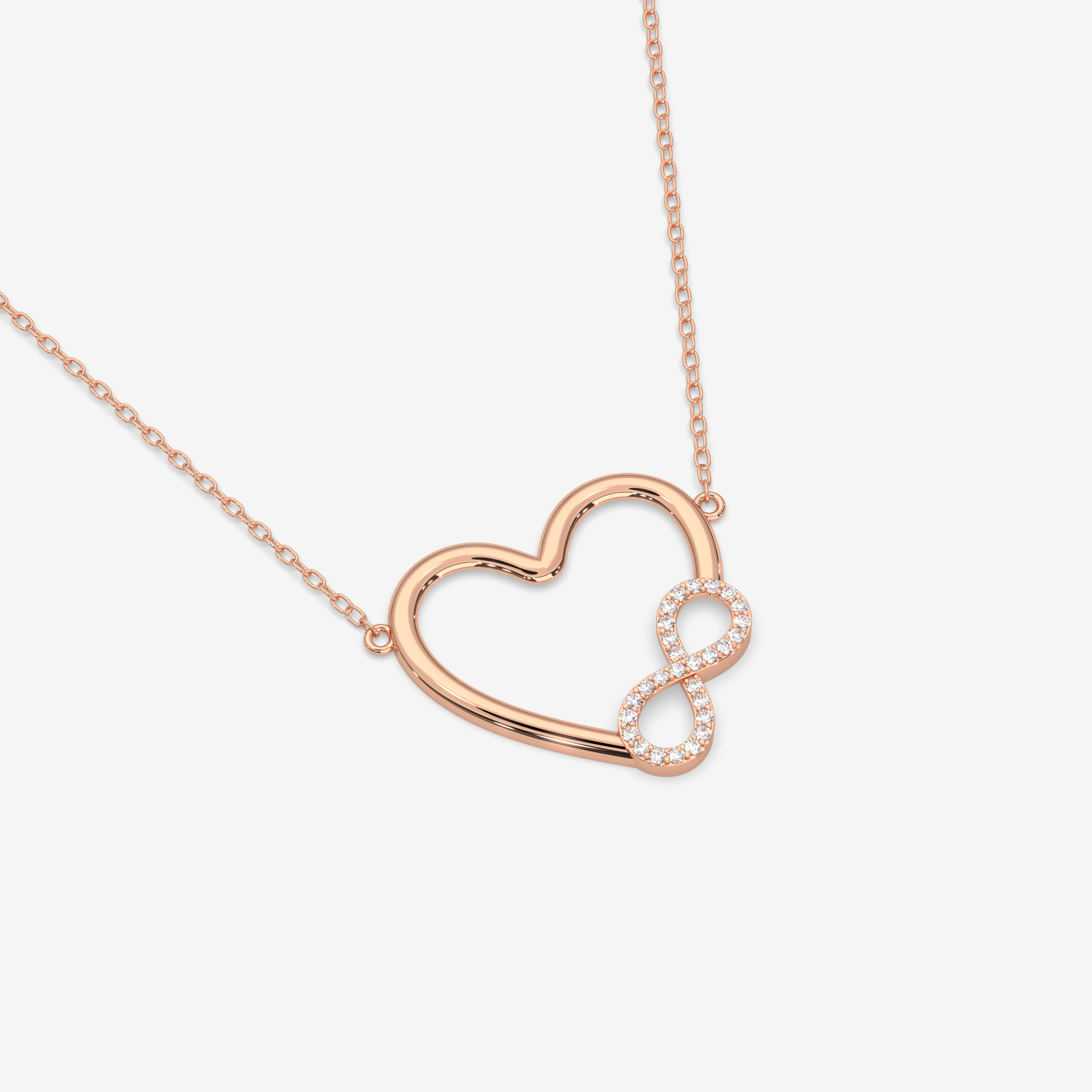 18K Gold Diamond Accent Infinity Heart Necklace - Eternal Love Pendant