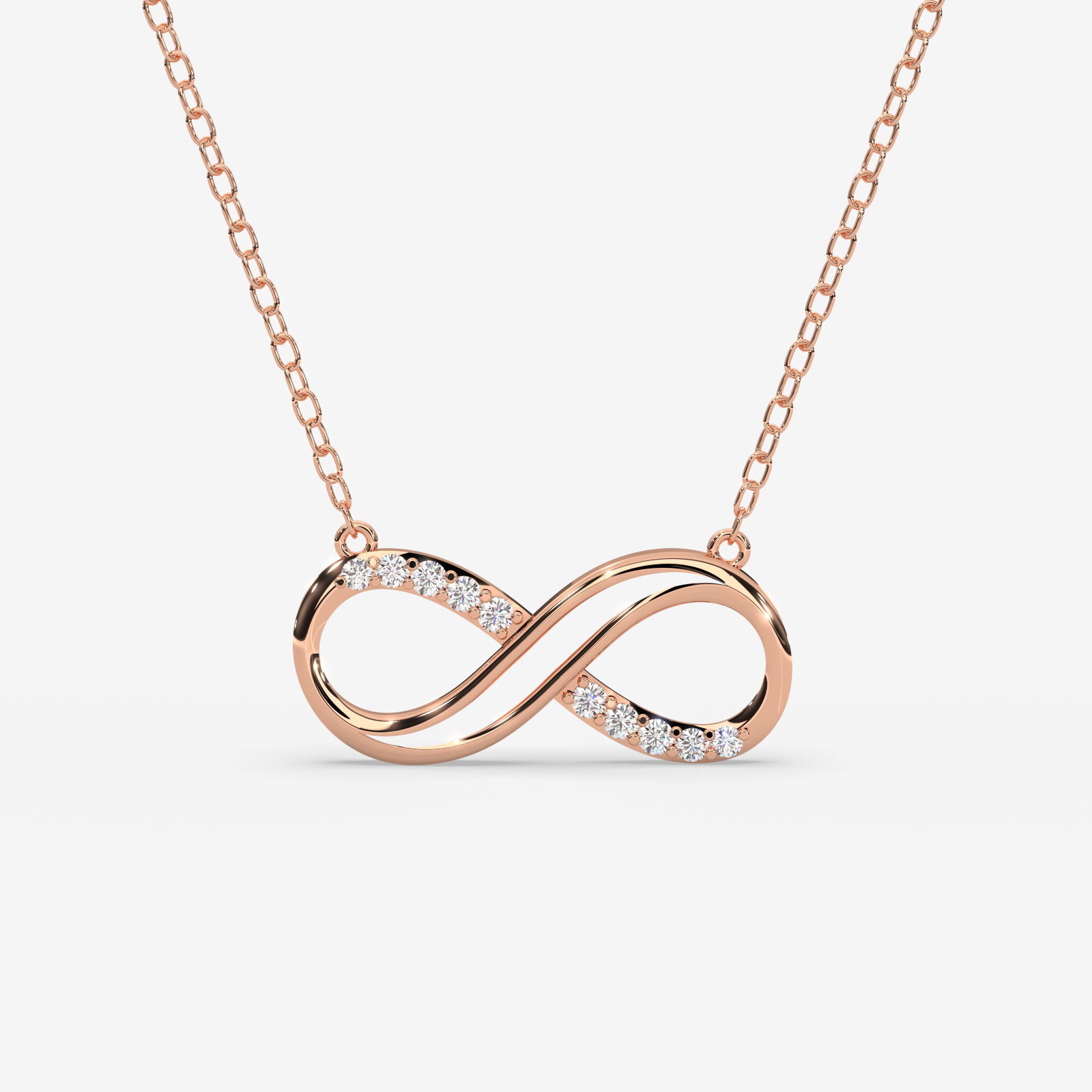 18K Gold Diamond Infinity Necklace - Dainty Eternity Pendant for Her