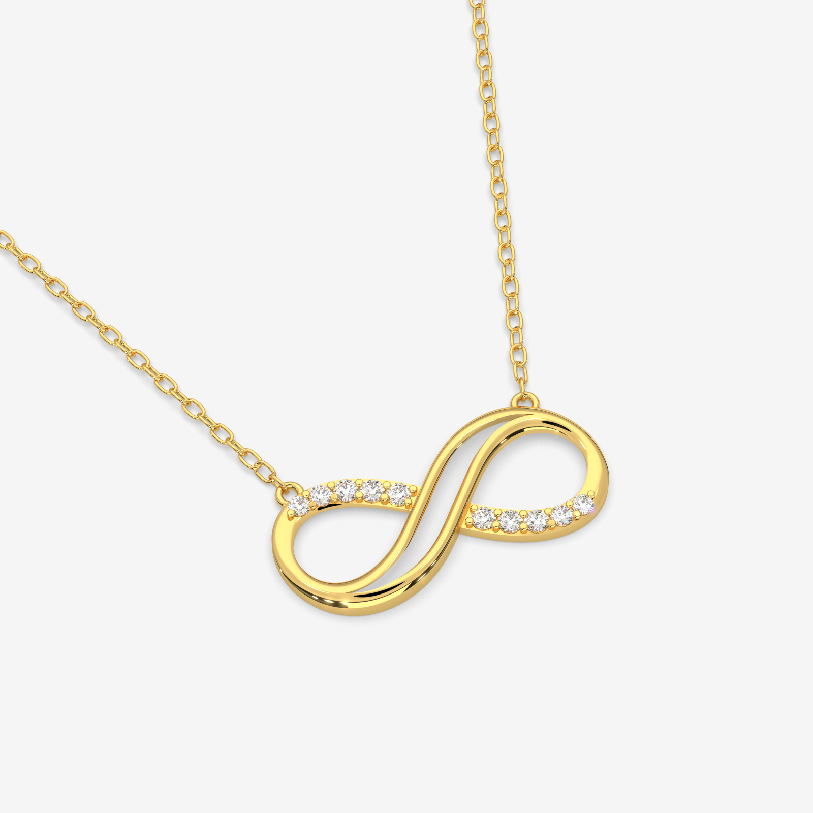 18K Gold Diamond Infinity Necklace - Dainty Eternity Pendant for Her