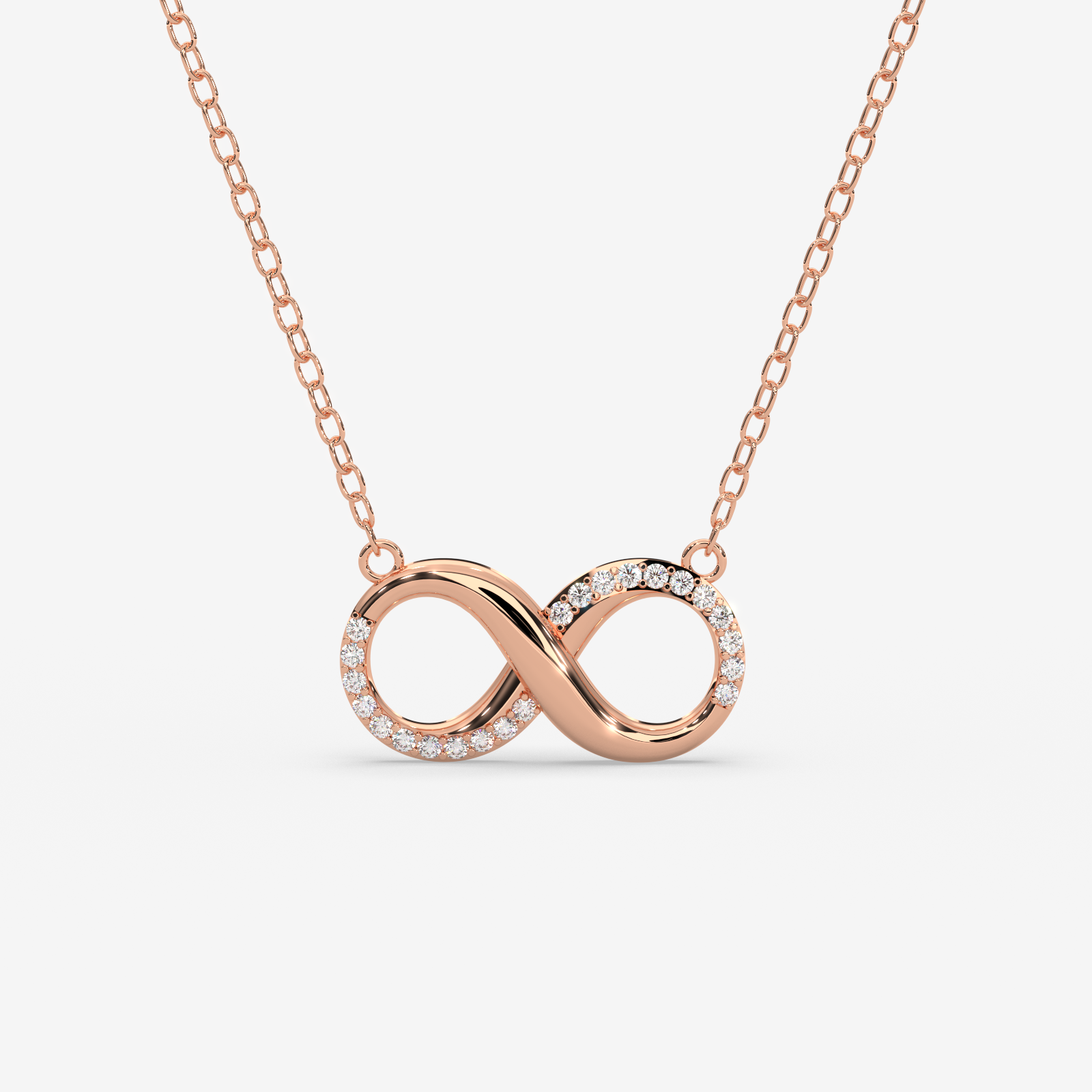 18K Gold Diamond Infinity Necklace - Elegant & Timeless Symbol of Love