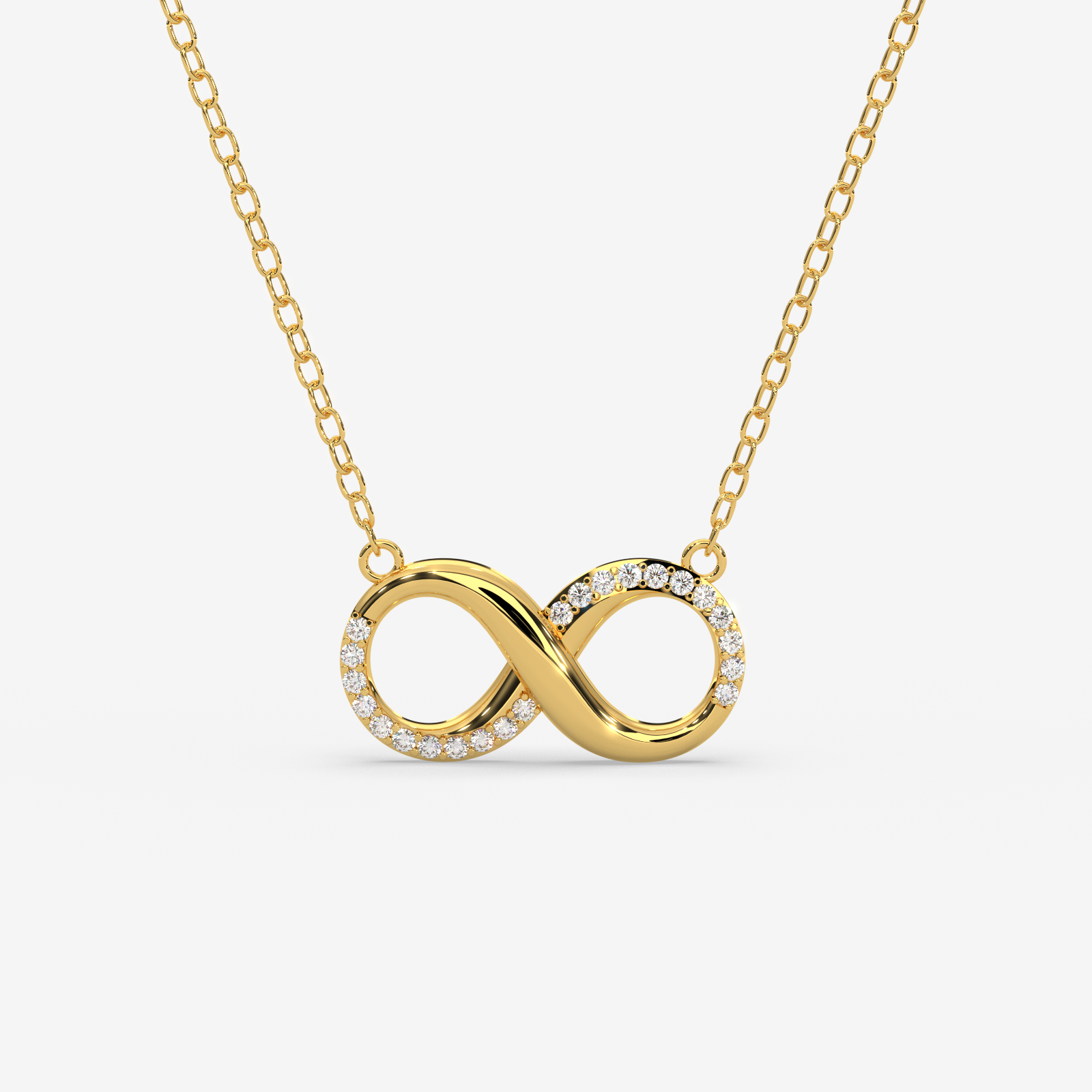 18K Gold Diamond Infinity Necklace - Elegant & Timeless Symbol of Love