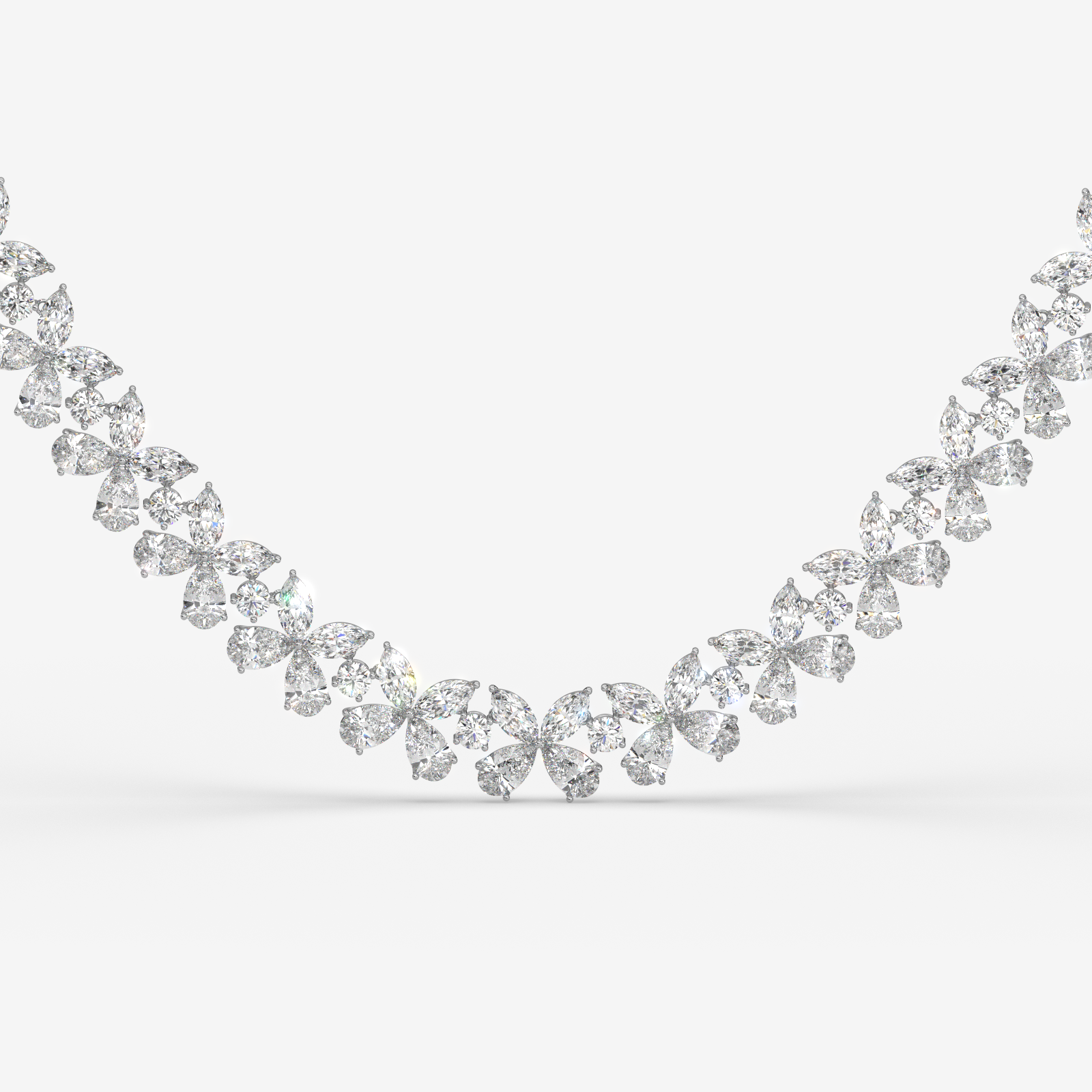 18K Gold Floral Diamond Necklace