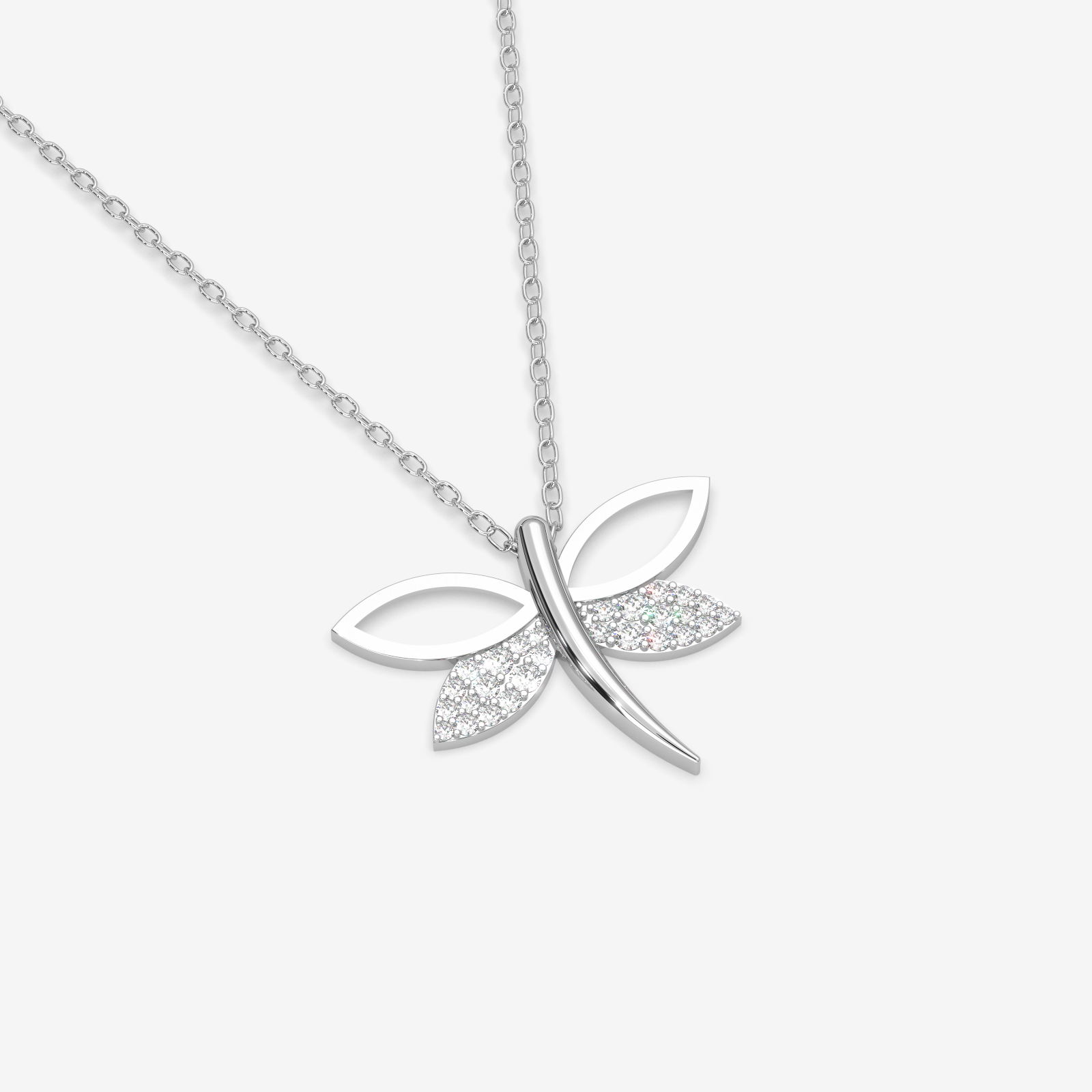 18K Gold Diamond Dragonfly Necklace - Dainty & Elegant Fine Jewelry for Women