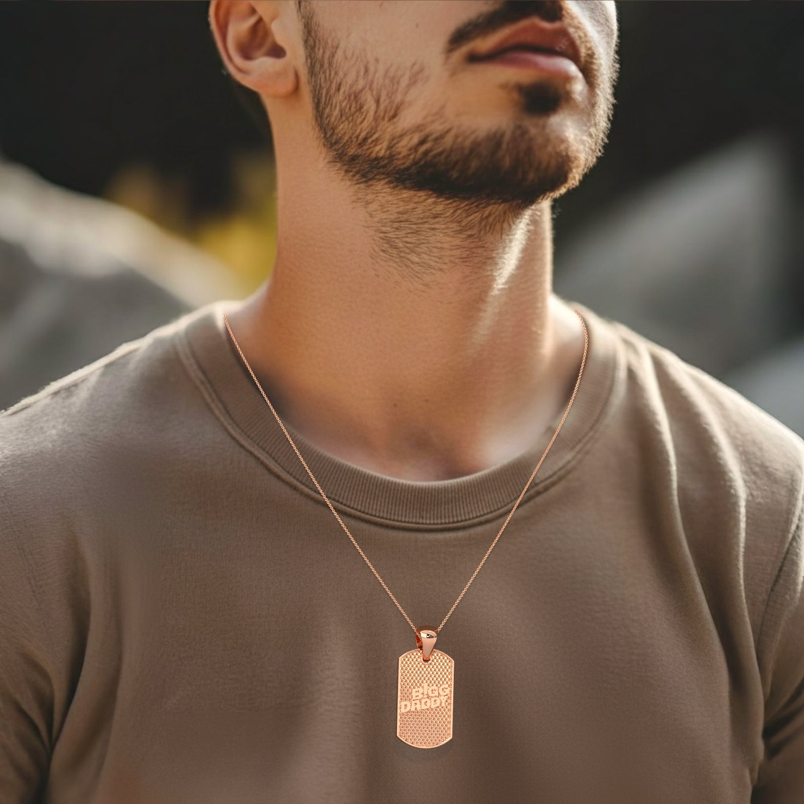 Bigg Daddy Gold Dog Tag Pendant | Personalized Men's Jewelry