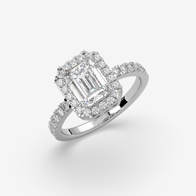 Emerald cut diamond engagement ring