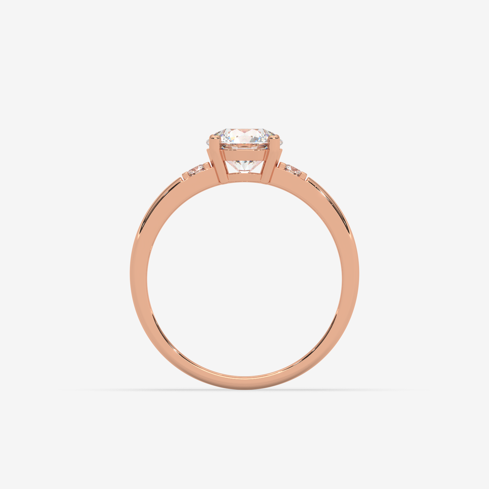 Solid Gold Trilogy Diamond Engagement Ring | Round Brilliant Cut Three-Stone Ring