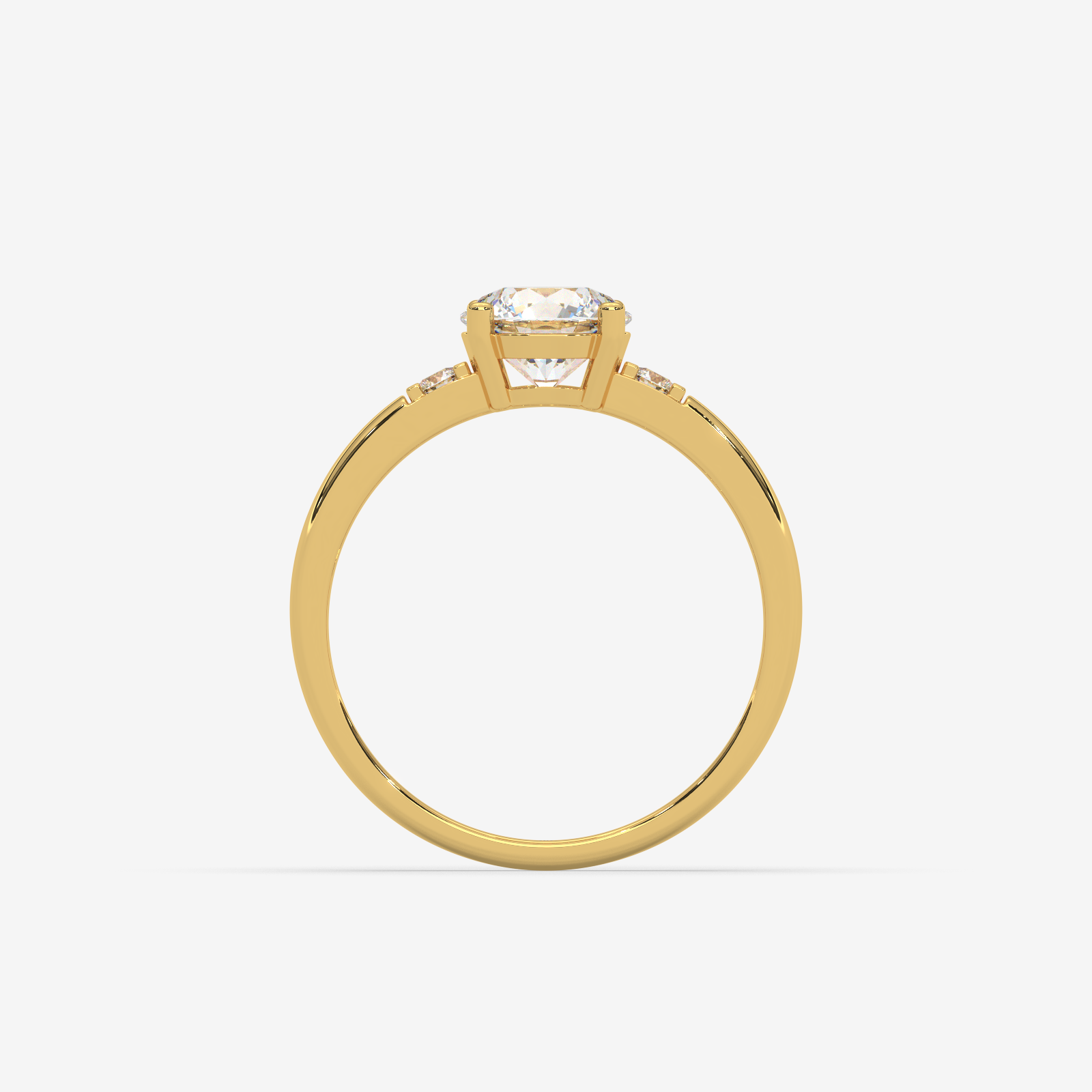 Solid Gold Trilogy Diamond Engagement Ring | Round Brilliant Cut Three-Stone Ring