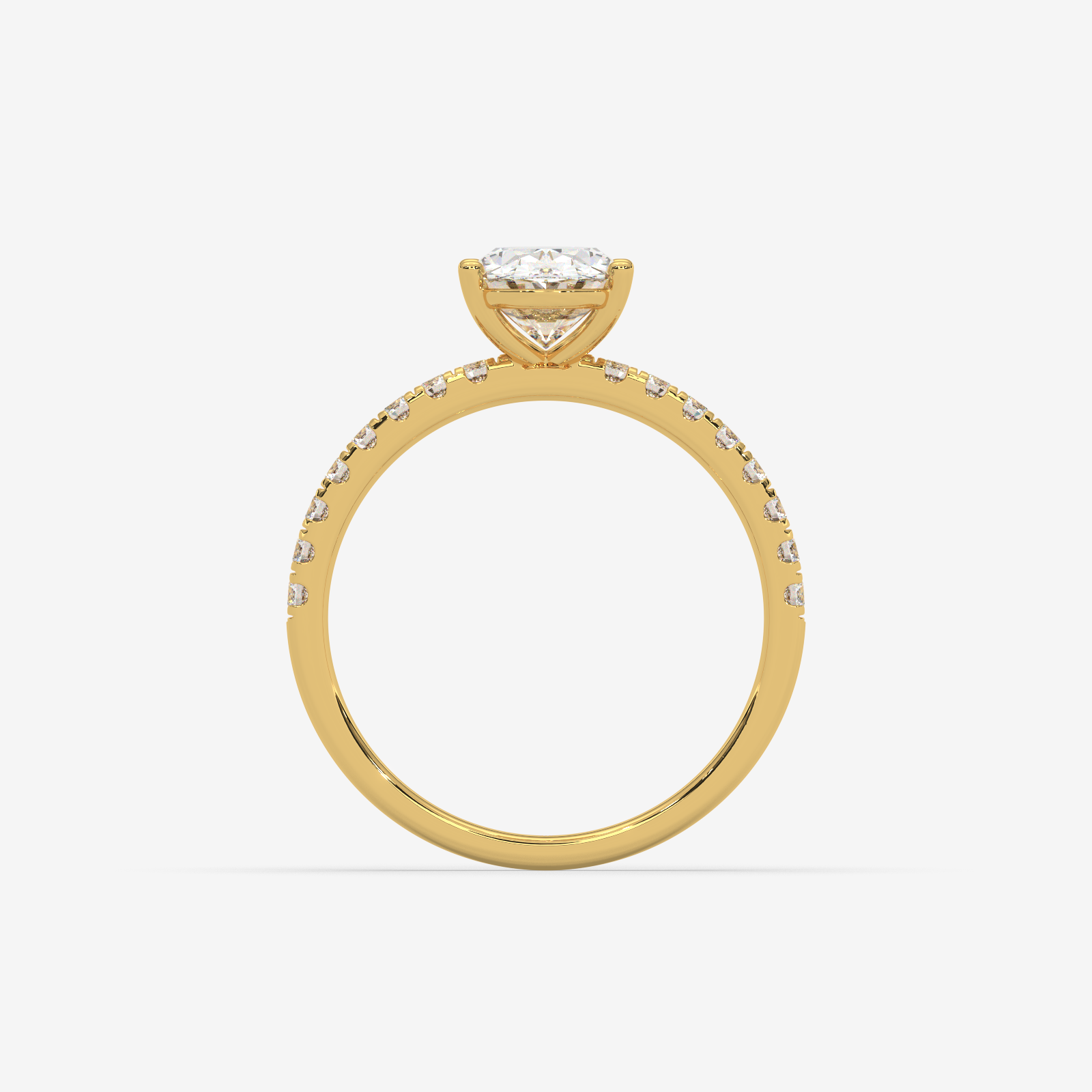 Solid Gold Oval Cut Diamond Engagement Ring