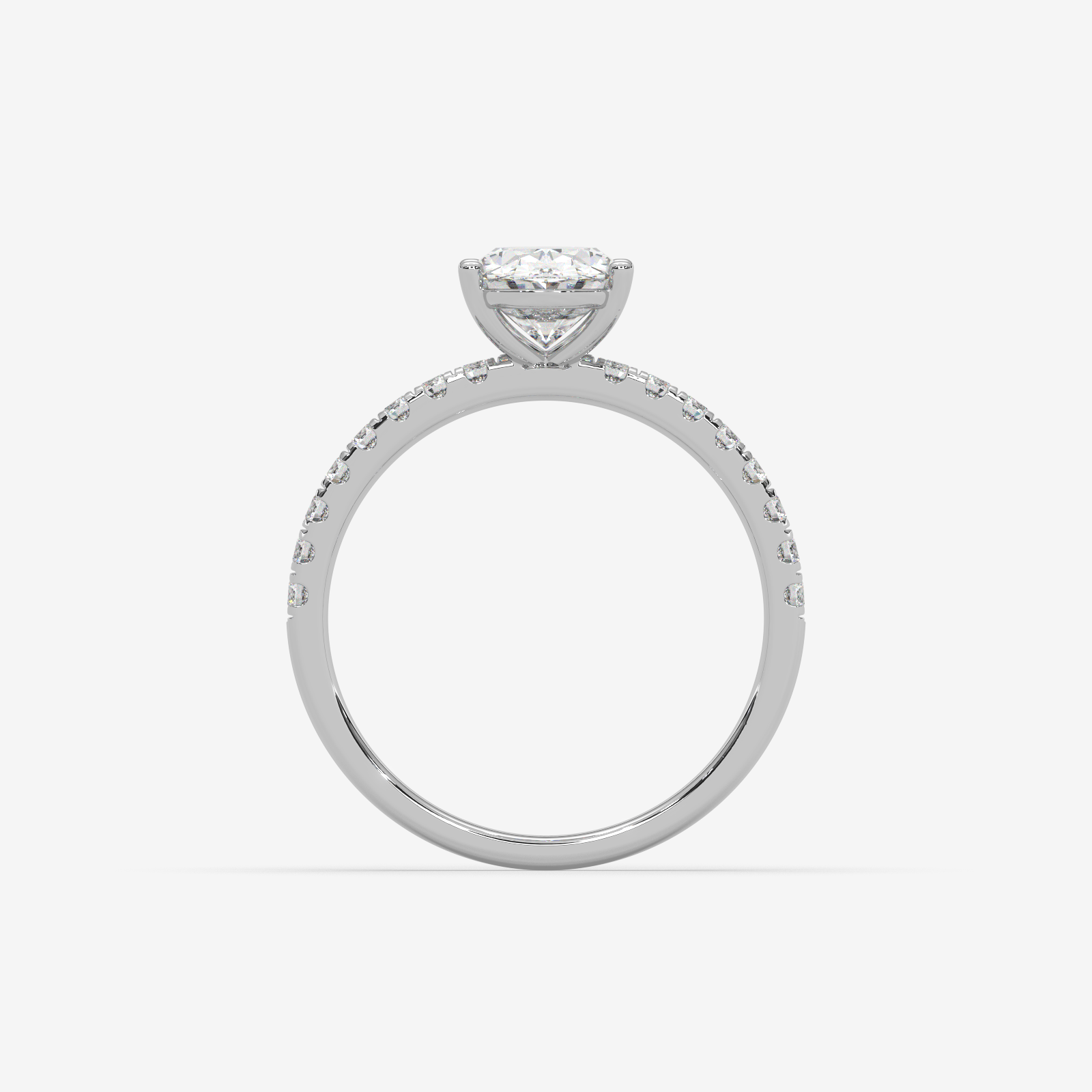 Solid Gold Oval Cut Diamond Engagement Ring