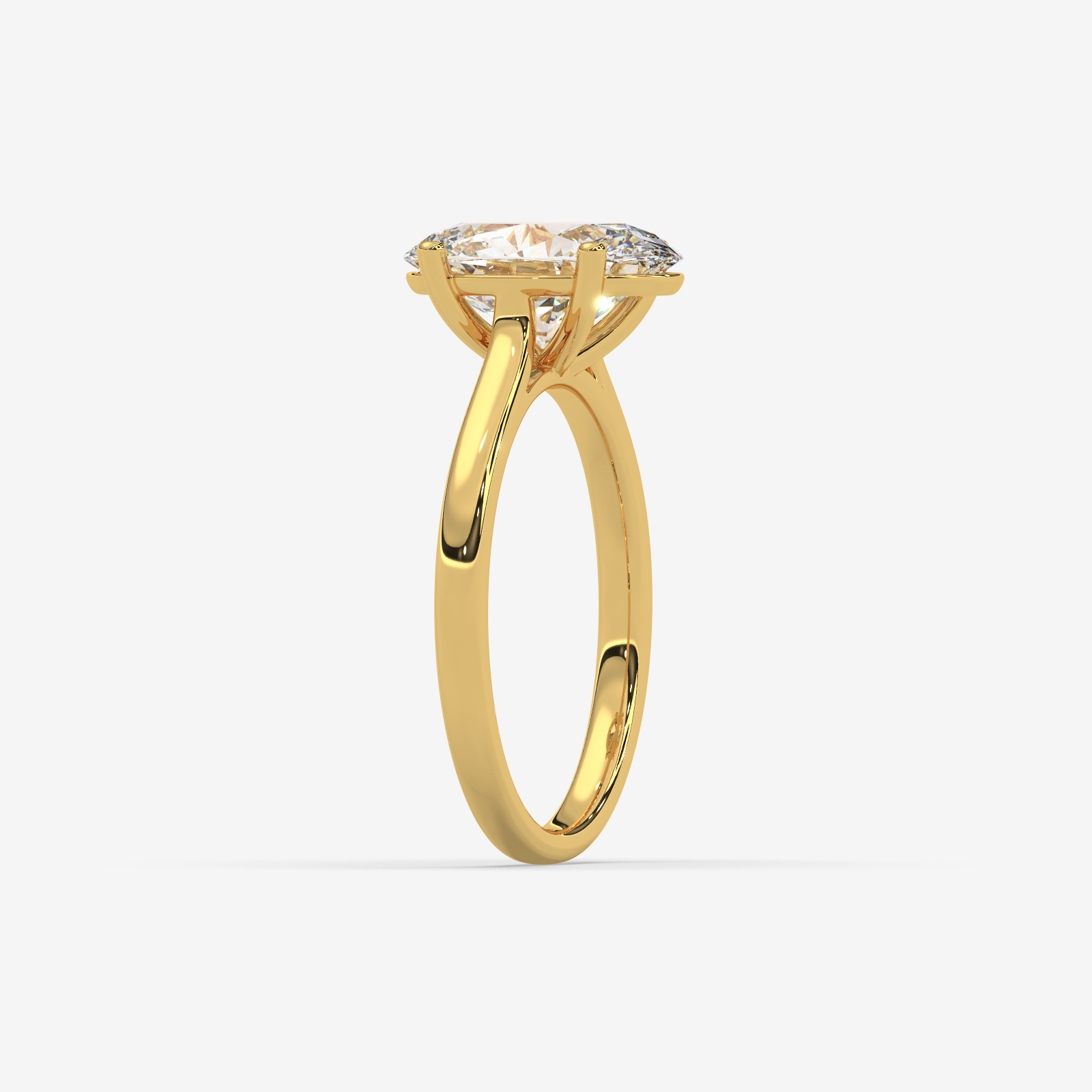 Solid Gold Oval Cut Solitaire Diamond Engagement Ring | Handcrafted Fine Jewellery