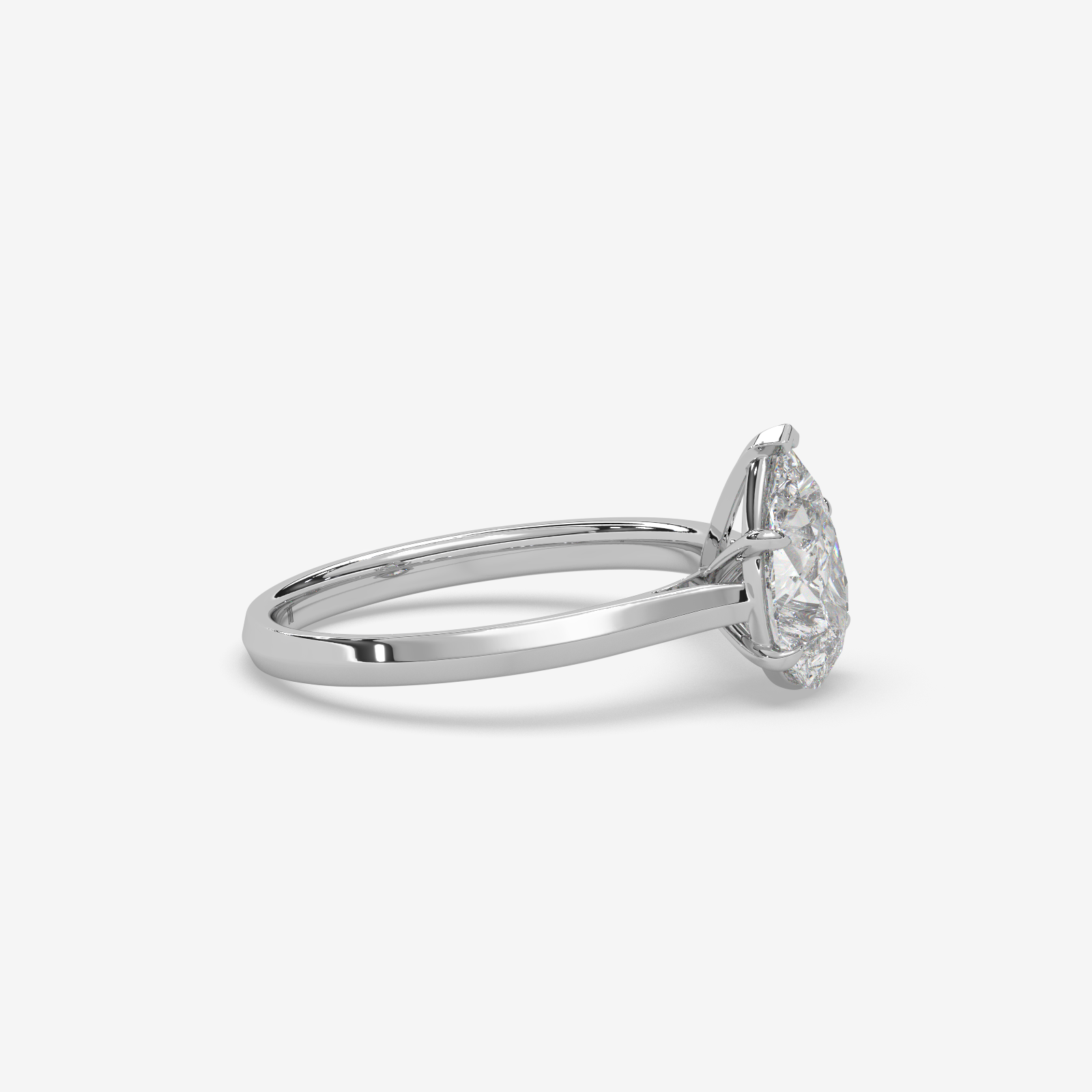 Solid Gold Pear Cut Solitaire Engagement Ring | Handcrafted Teardrop Diamond Ring