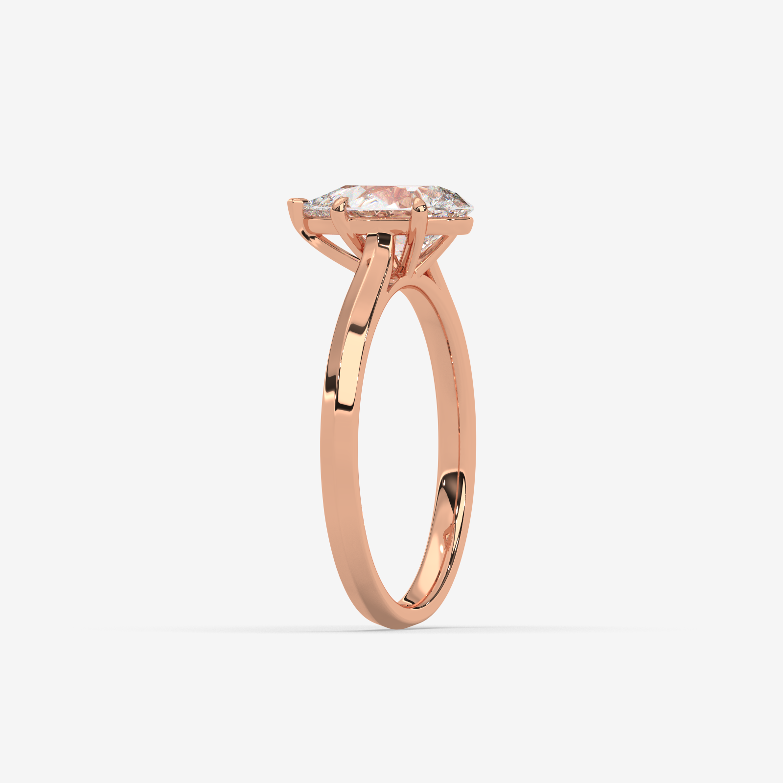 Solid Gold Pear Cut Solitaire Engagement Ring | Handcrafted Teardrop Diamond Ring