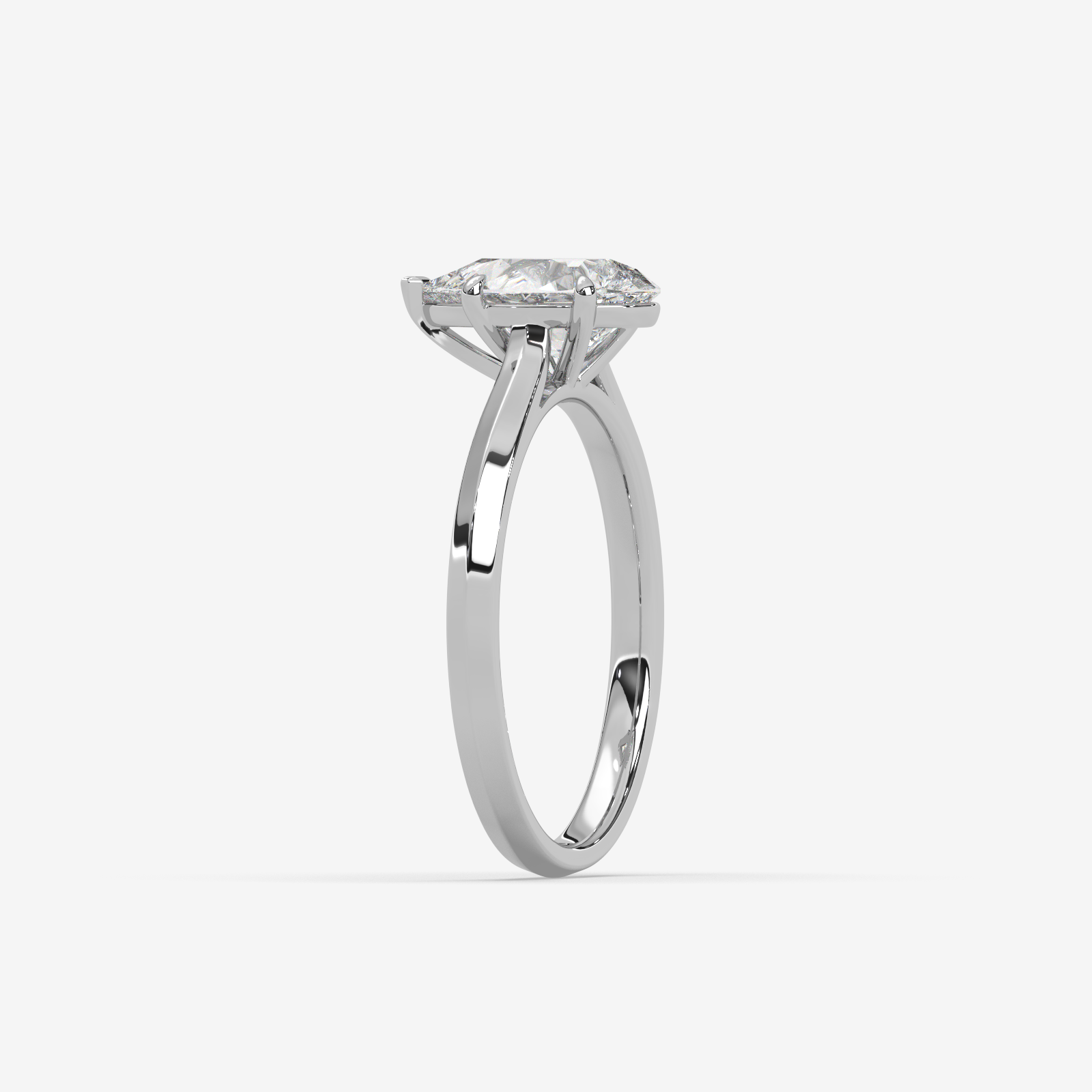 Solid Gold Pear Cut Solitaire Engagement Ring | Handcrafted Teardrop Diamond Ring