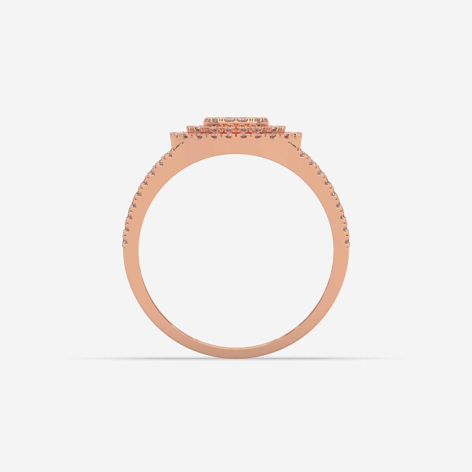 Unisex Cushion Shape Double Halo Diamond Ring | Solid Gold Multi-Row Statement Ring