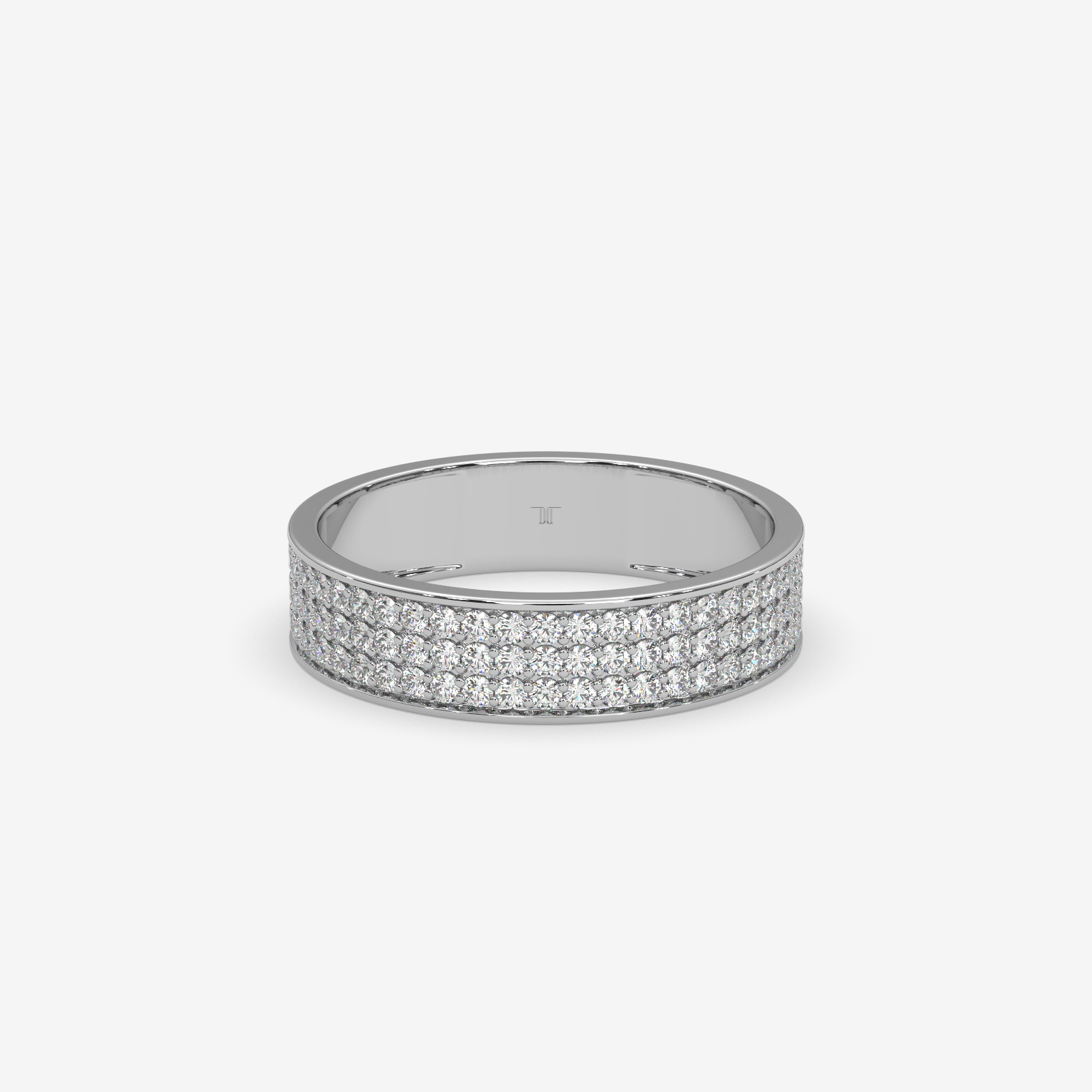 Eternal Sparkle Gold Pave Set Diamond Ring | Unisex Wedding & Anniversary Band