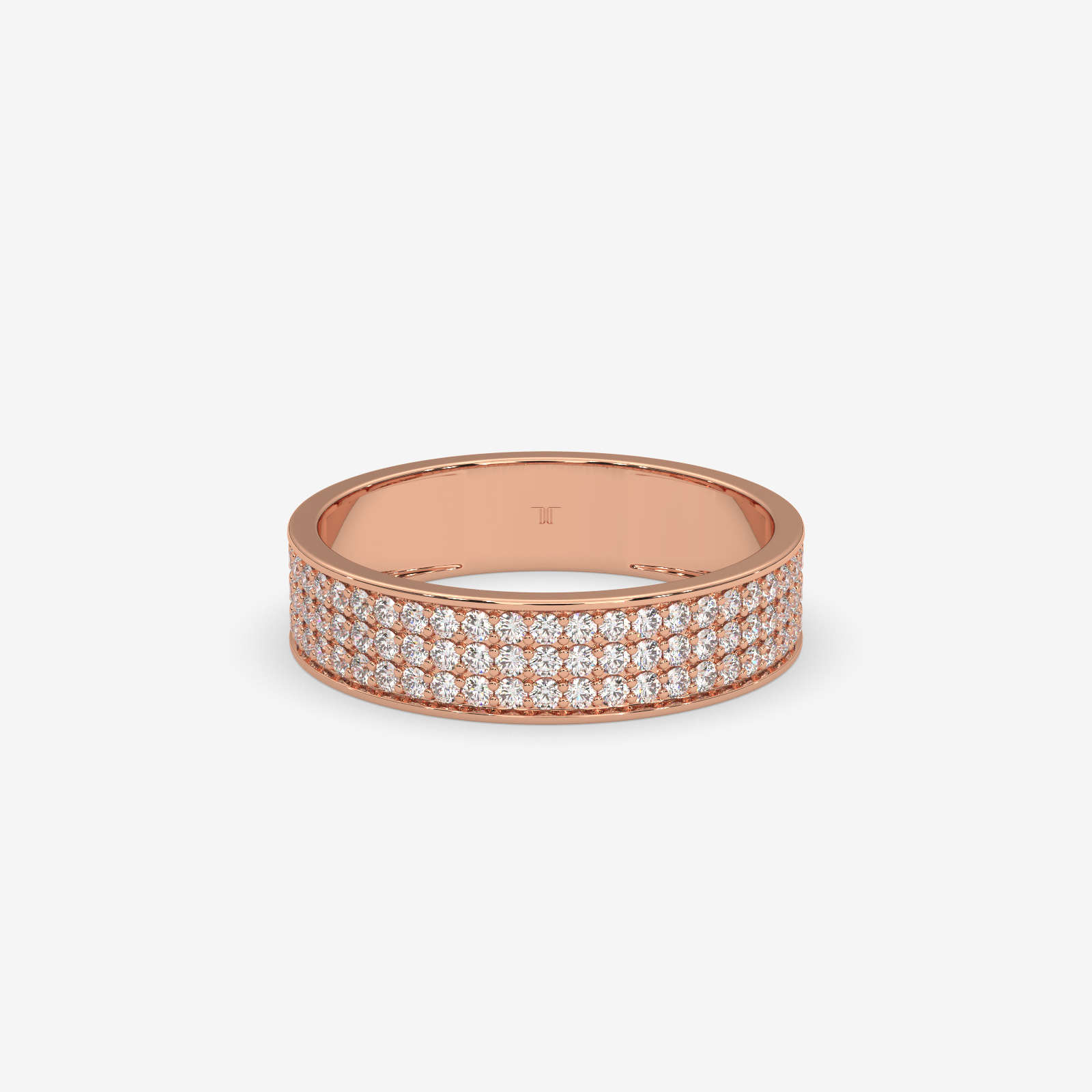 Eternal Sparkle Gold Pave Set Diamond Ring | Unisex Wedding & Anniversary Band