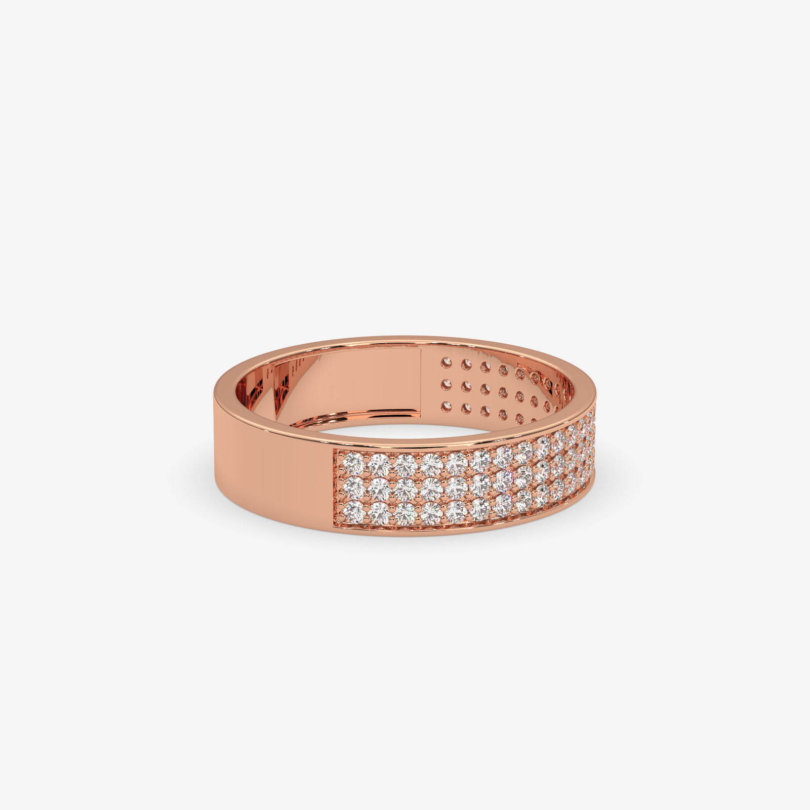 Eternal Sparkle Gold Pave Set Diamond Ring | Unisex Wedding & Anniversary Band