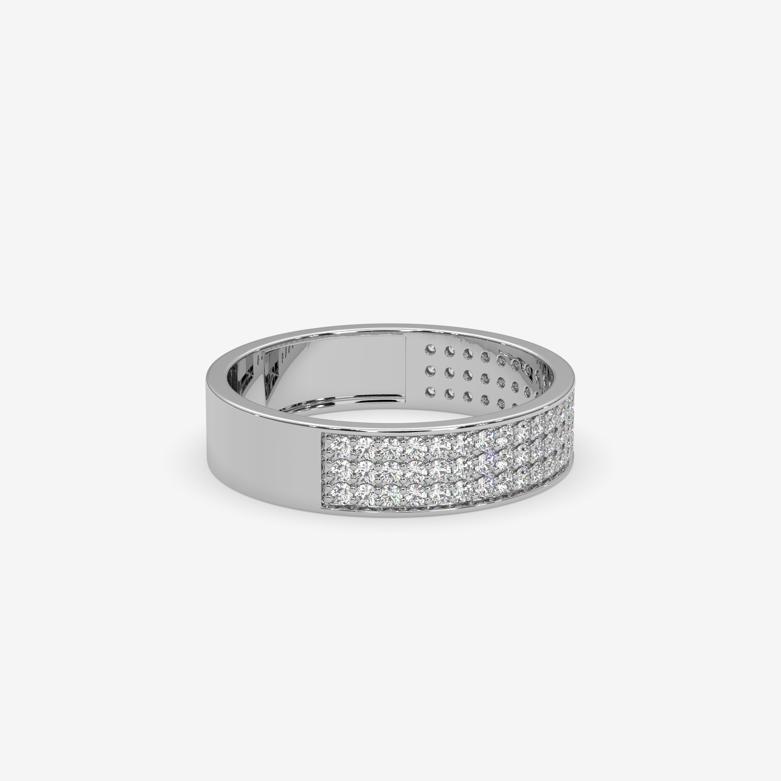 Eternal Sparkle Gold Pave Set Diamond Ring | Unisex Wedding & Anniversary Band