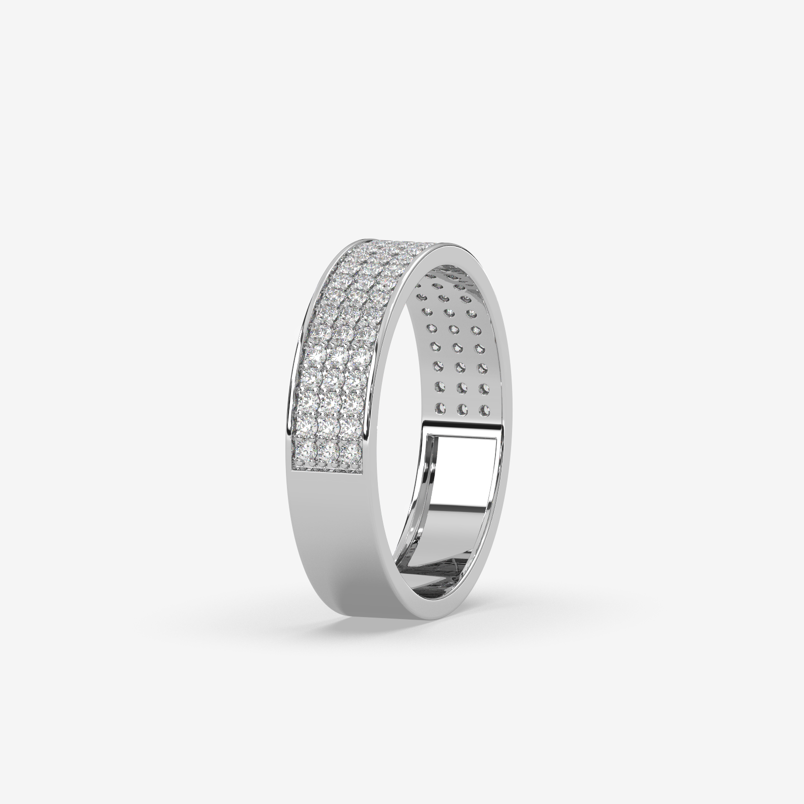 Eternal Sparkle Gold Pave Set Diamond Ring | Unisex Wedding & Anniversary Band