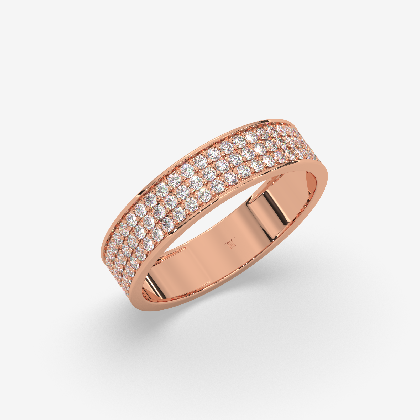 Eternal Sparkle Gold Pave Set Diamond Ring | Unisex Wedding & Anniversary Band