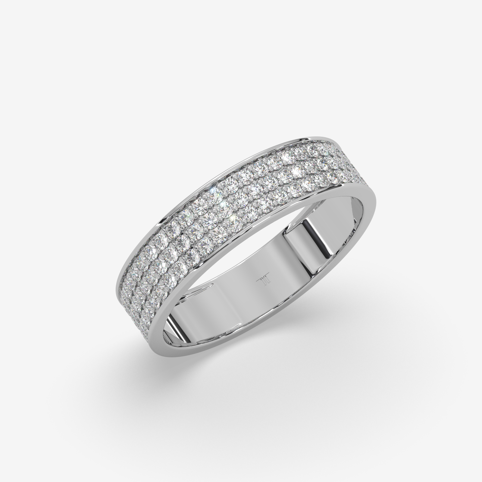 Eternal Sparkle Gold Pave Set Diamond Ring | Unisex Wedding & Anniversary Band