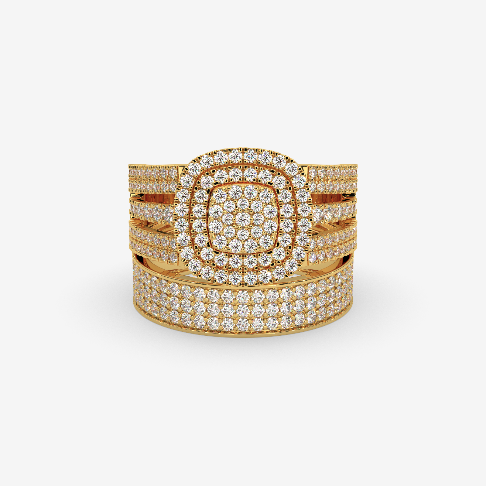 Solid Gold 1.10 CTW Diamond Trio Bridal Set | Engagement Ring & Matching Band