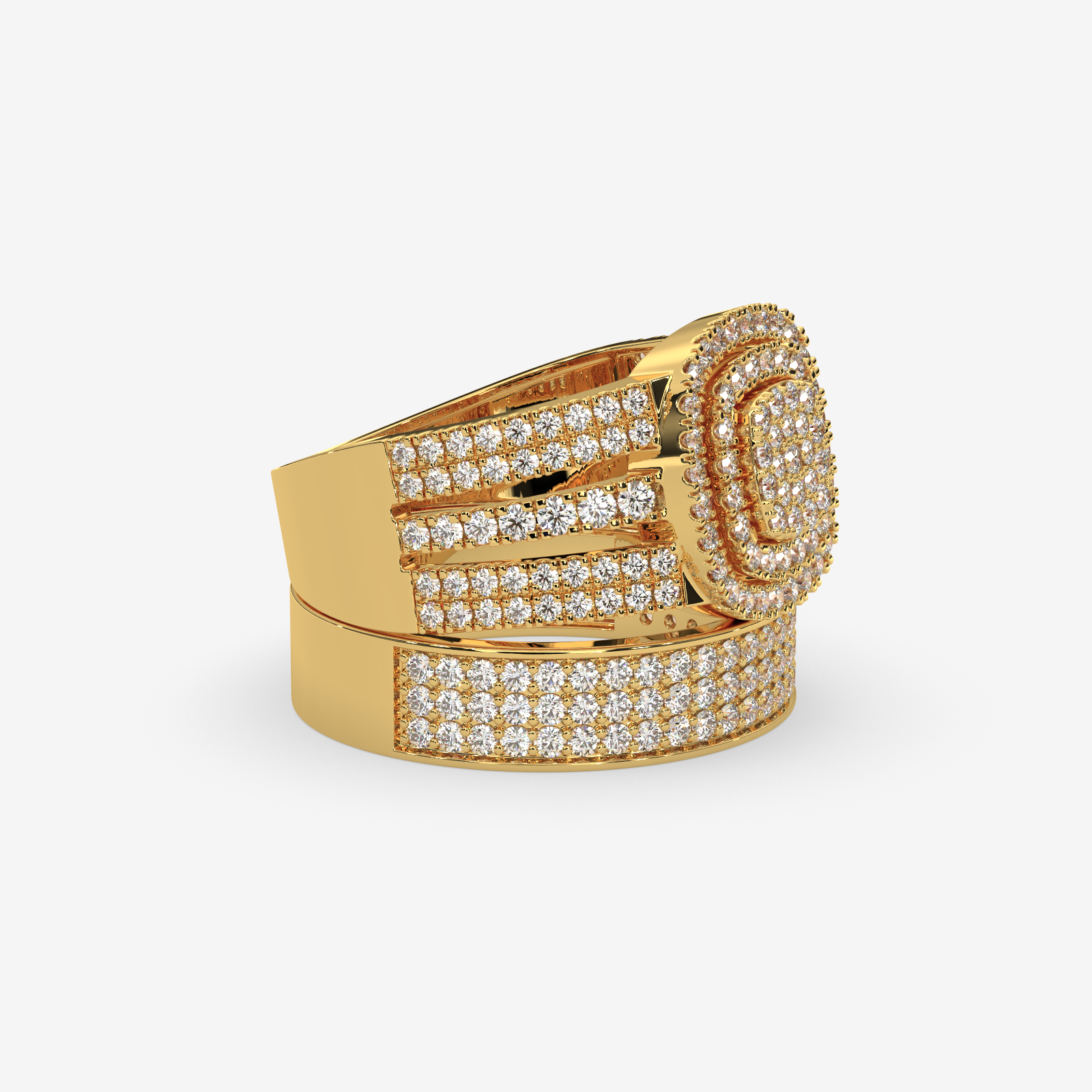 Solid Gold 1.10 CTW Diamond Trio Bridal Set | Engagement Ring & Matching Band