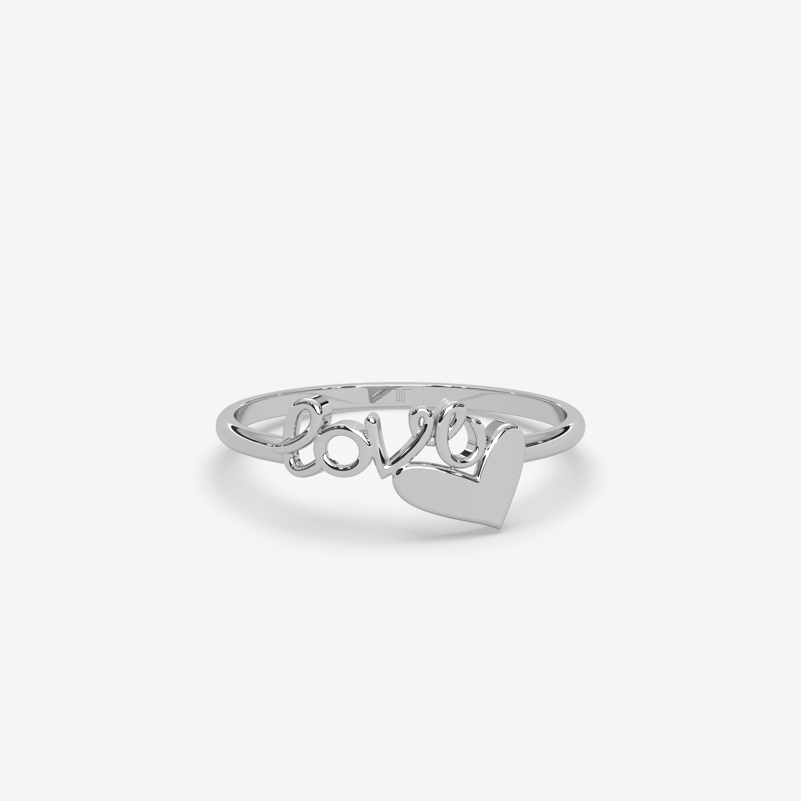 18k Gold "Love" Script Heart Ring | Dainty & Elegant Jewelry