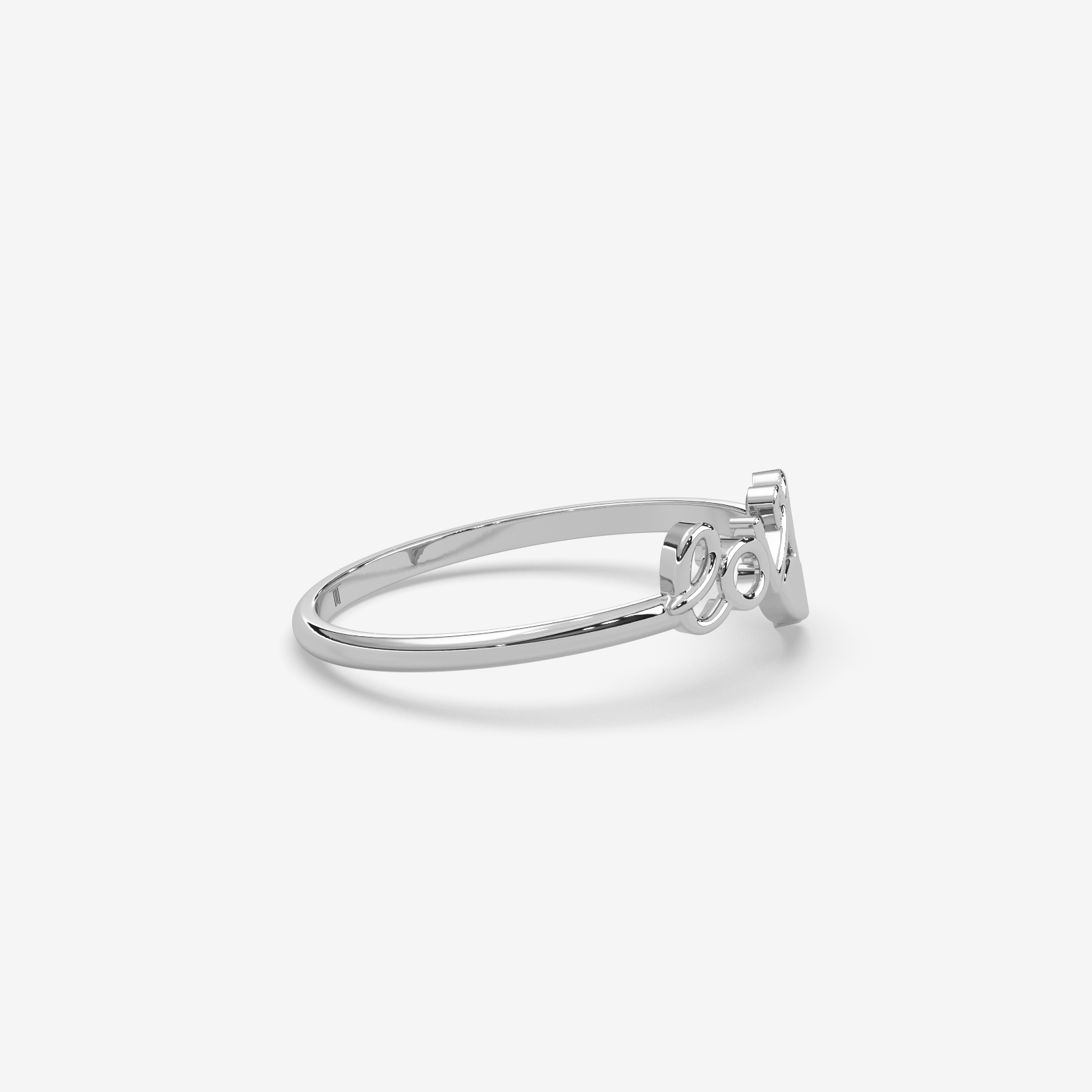 18k Gold "Love" Script Heart Ring | Dainty & Elegant Jewelry