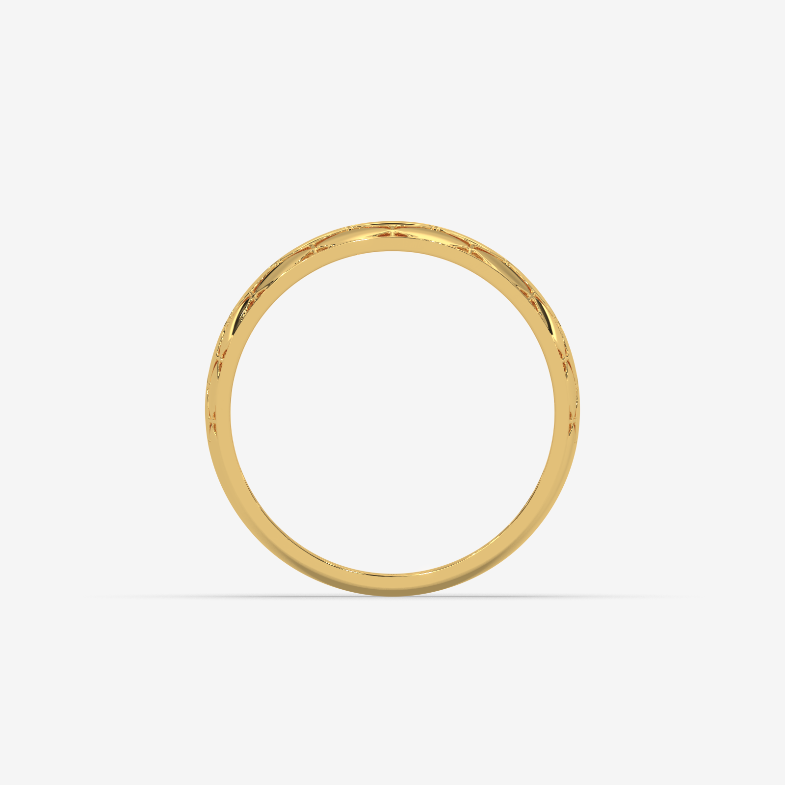 18k Solid Gold Openwork Marquise Band Ring | Elegant Lattice Statement Ring for Women