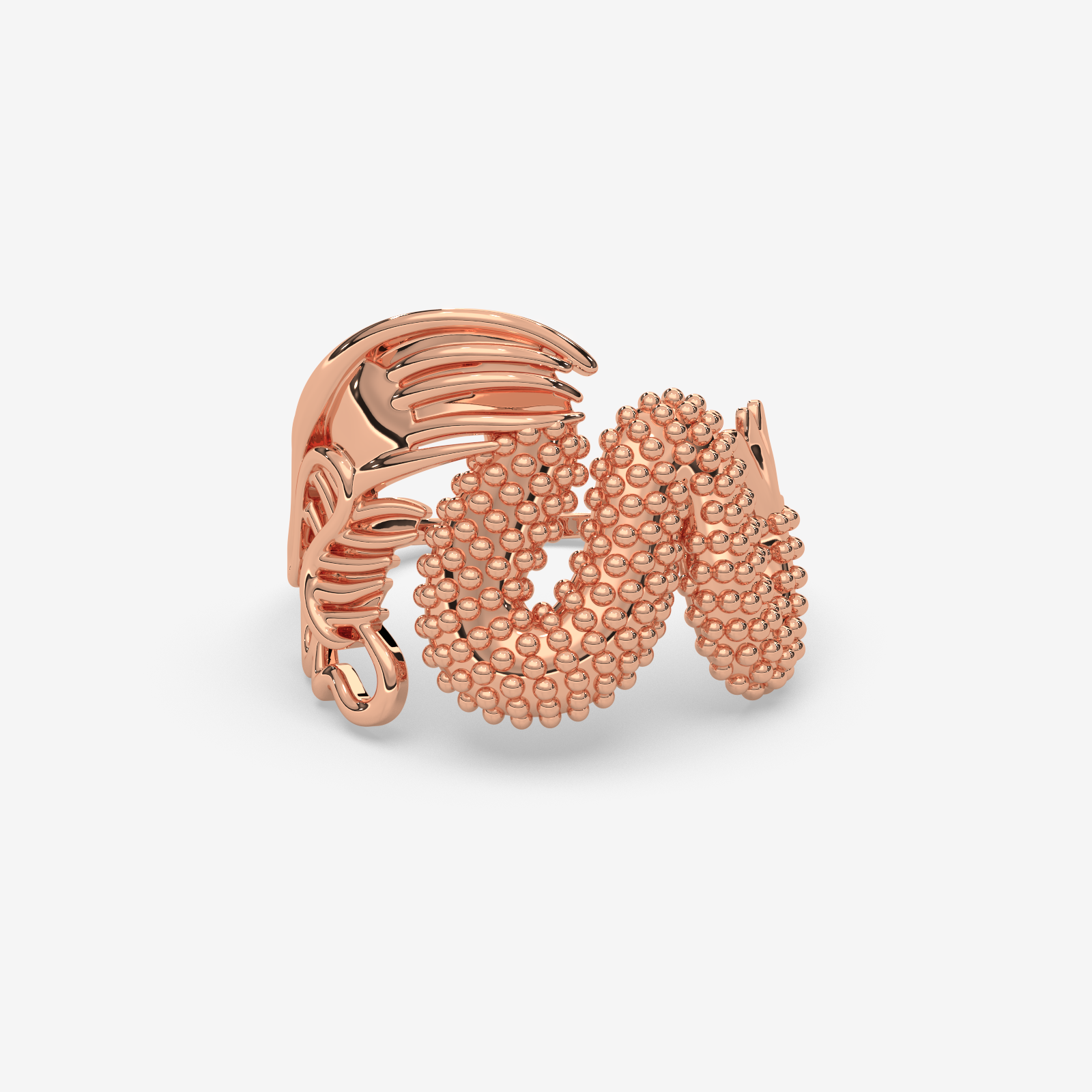18k Gold Statement Ring for Women | Ornate Handcrafted Textured Design