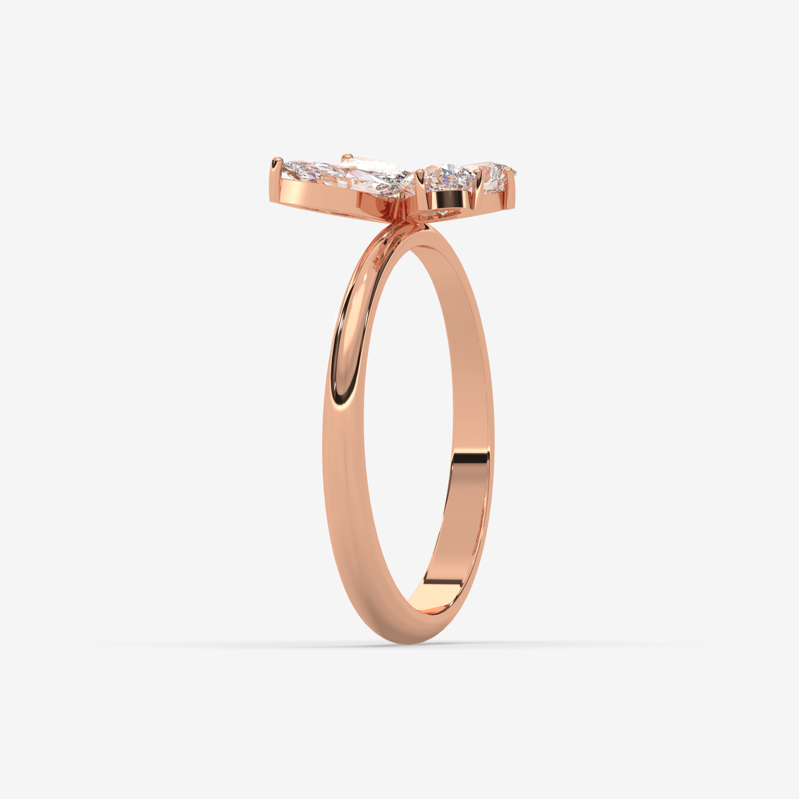 18K Gold Floral Cluster Diamond Ring