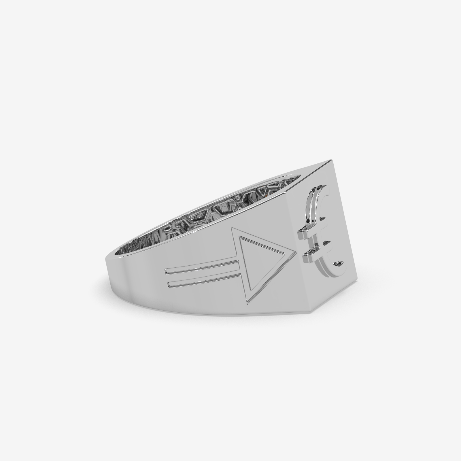 Men’s Solid Gold Euro Sign Signet Ring | Luxurious Currency Symbol Statement Band