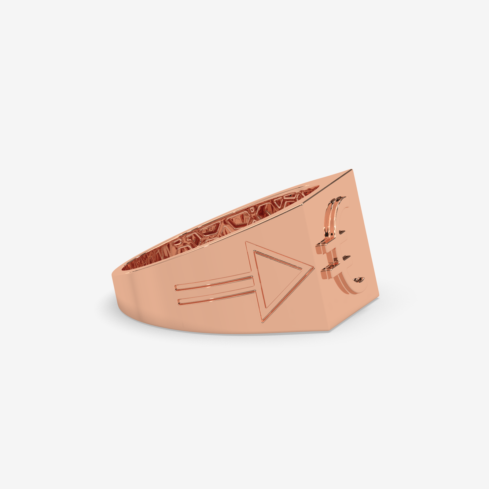 Men’s Solid Gold Euro Sign Signet Ring | Luxurious Currency Symbol Statement Band