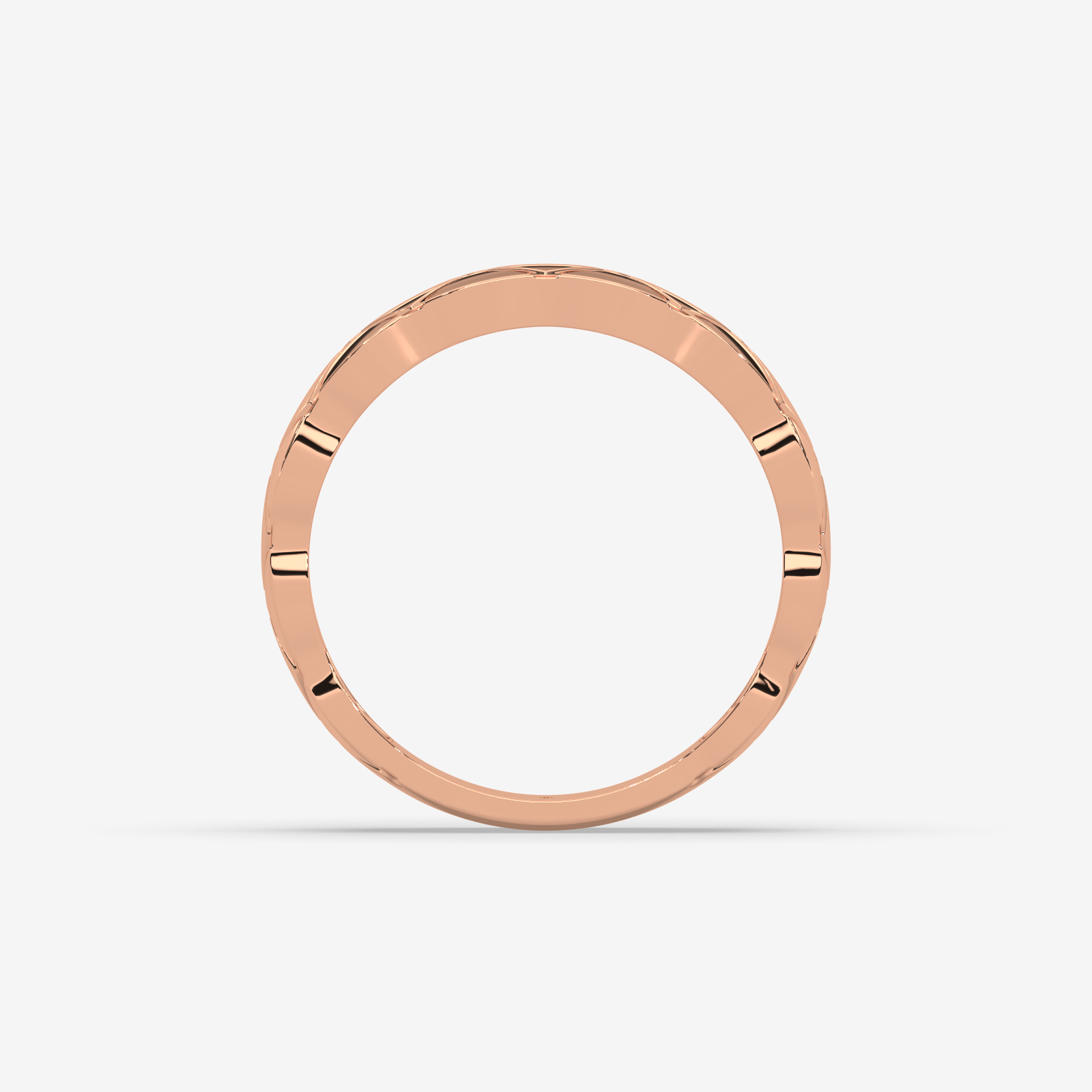 Unisex Solid Gold Quilted Band Ring | Timeless Matelassé Textured Wedding Band & Stacking Ring