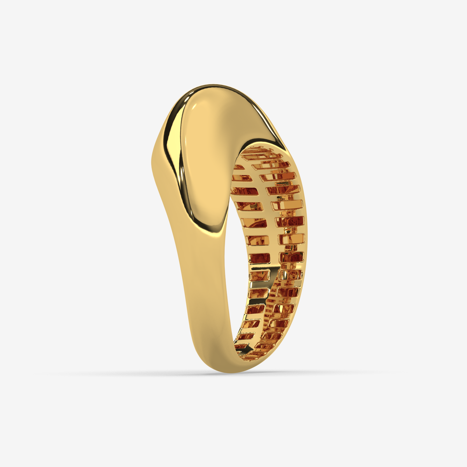 Solid Gold Dome Ring | Bold Chunky Statement Band | Minimalist High-Polish Jewelry