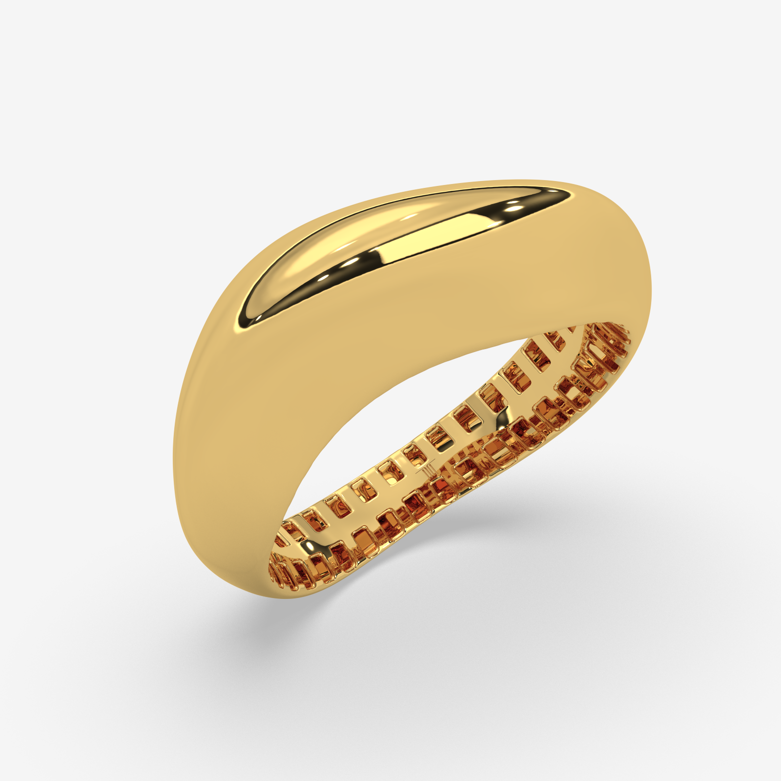 18k Solid Gold Dome Ring | Bold Chunky Statement Band | Minimalist High-Polish Jewelry