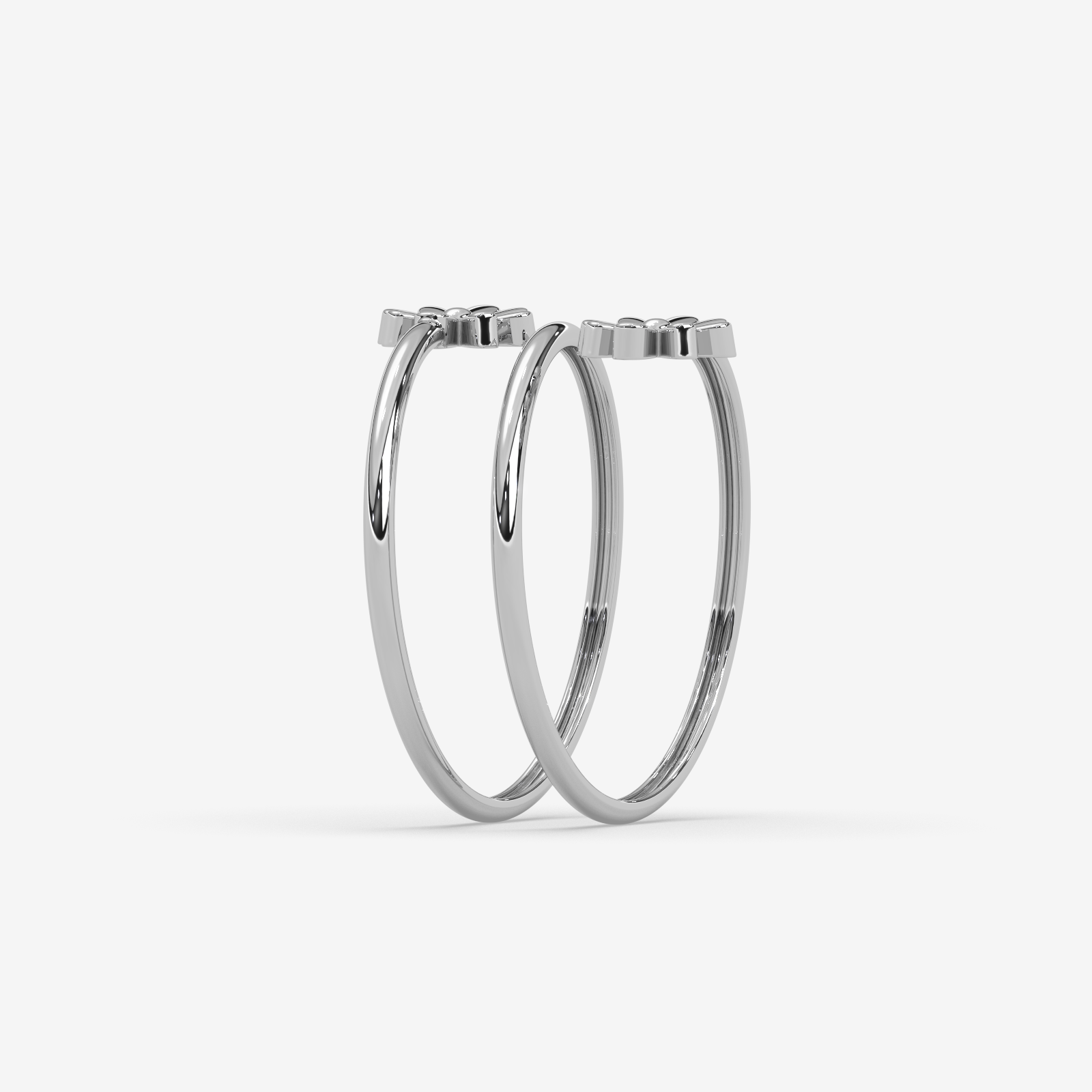 18K Gold Floral Spiral Ring | Double Daisy Wrap Design for Women