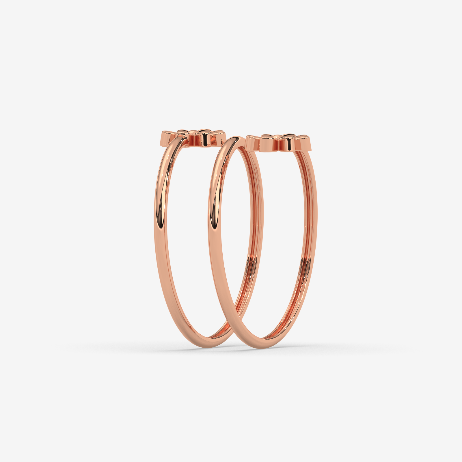 18K Gold Floral Spiral Ring | Double Daisy Wrap Design for Women