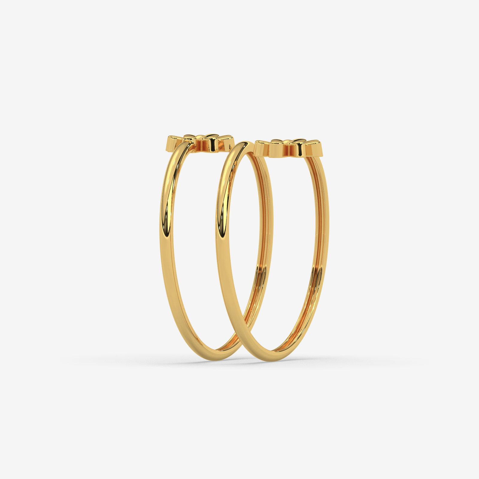 18K Gold Floral Spiral Ring | Double Daisy Wrap Design for Women