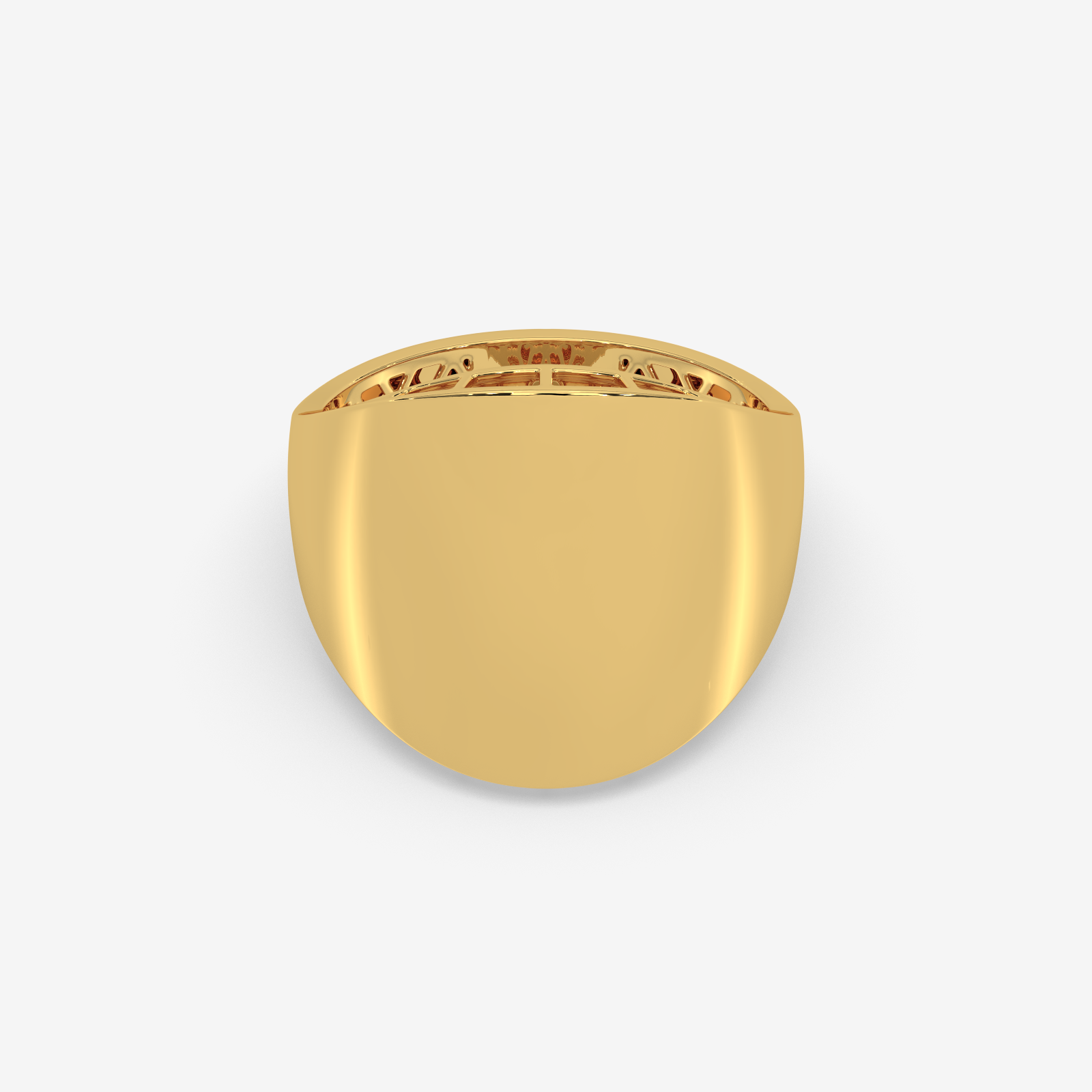 Unisex Solid Gold Chunky Dome Ring | Bold Polished Statement Band
