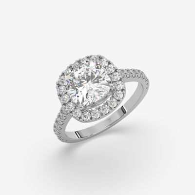 Cushion cut diamond engagement ring