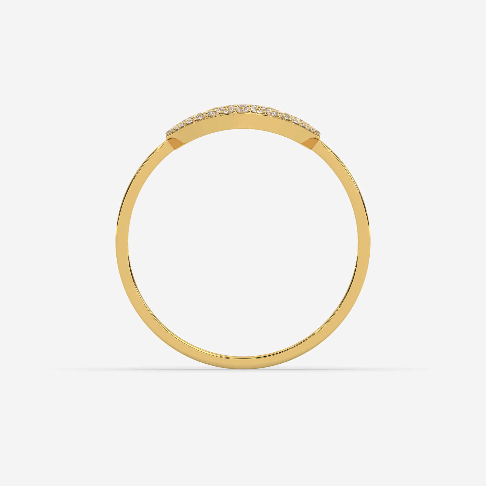 18K Gold Double Oval Diamond Statement Ring | Modern Geometric Open Hoop Ring for Women
