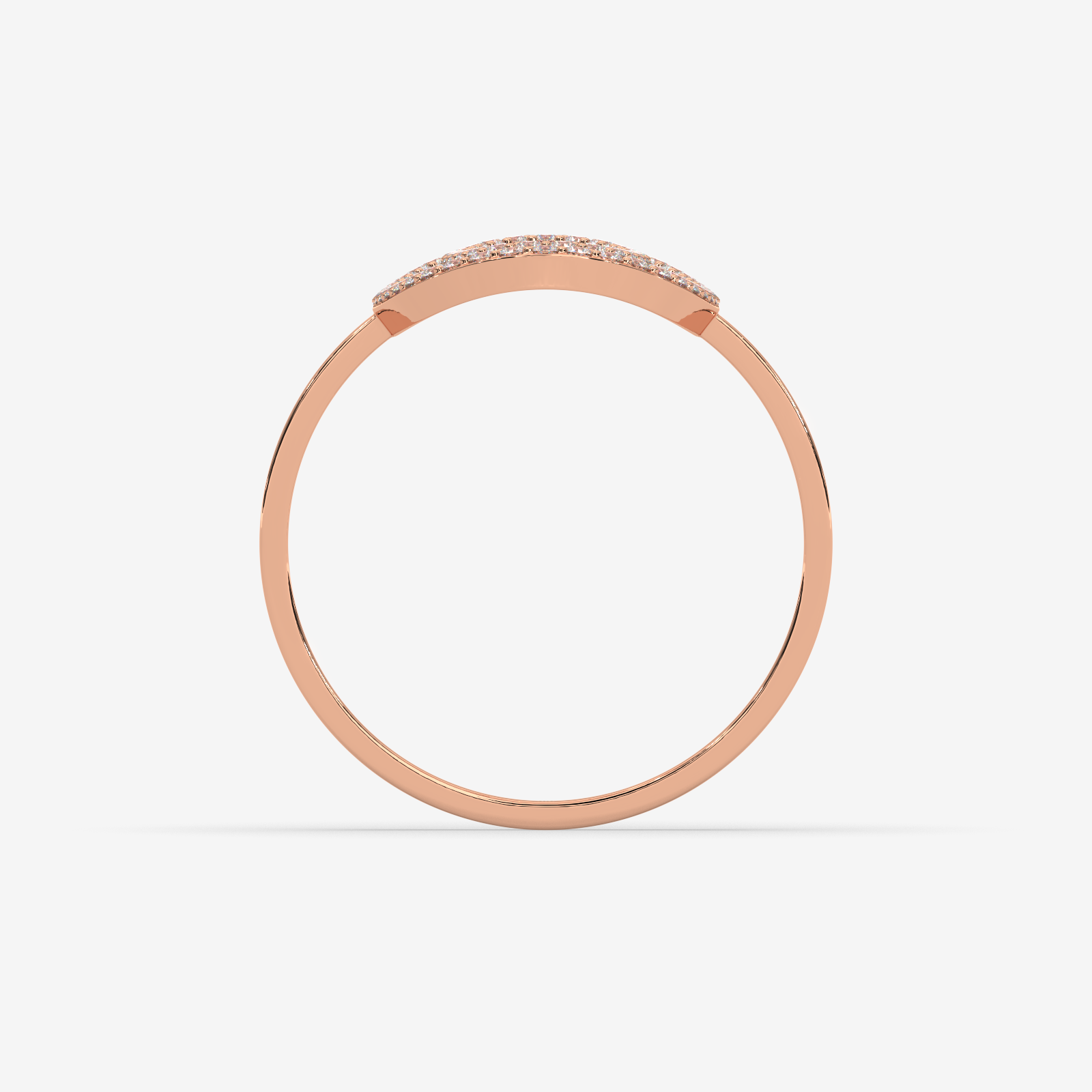 18K Gold Double Oval Diamond Statement Ring | Modern Geometric Open Hoop Ring for Women