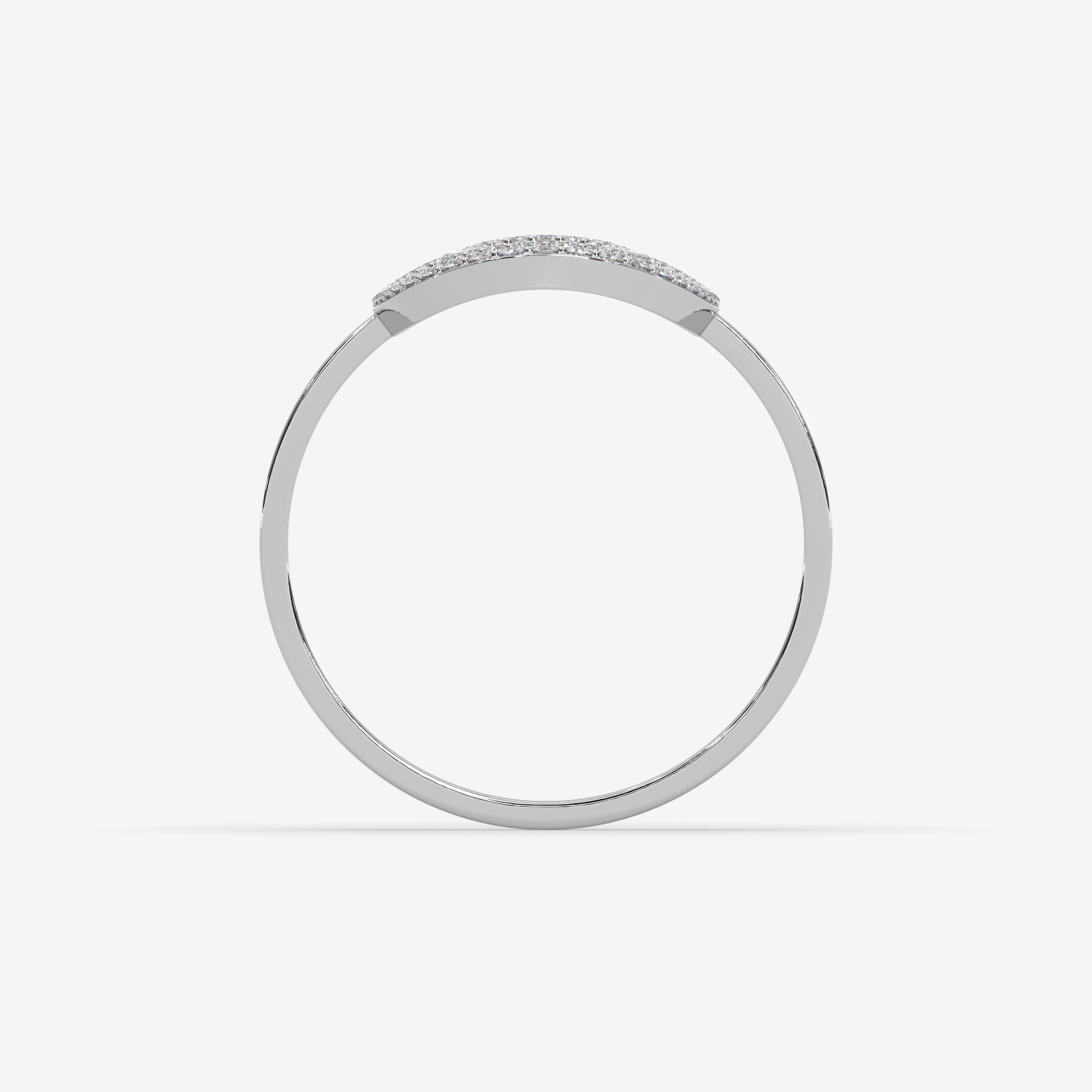 18K Gold Double Oval Diamond Statement Ring | Modern Geometric Open Hoop Ring for Women